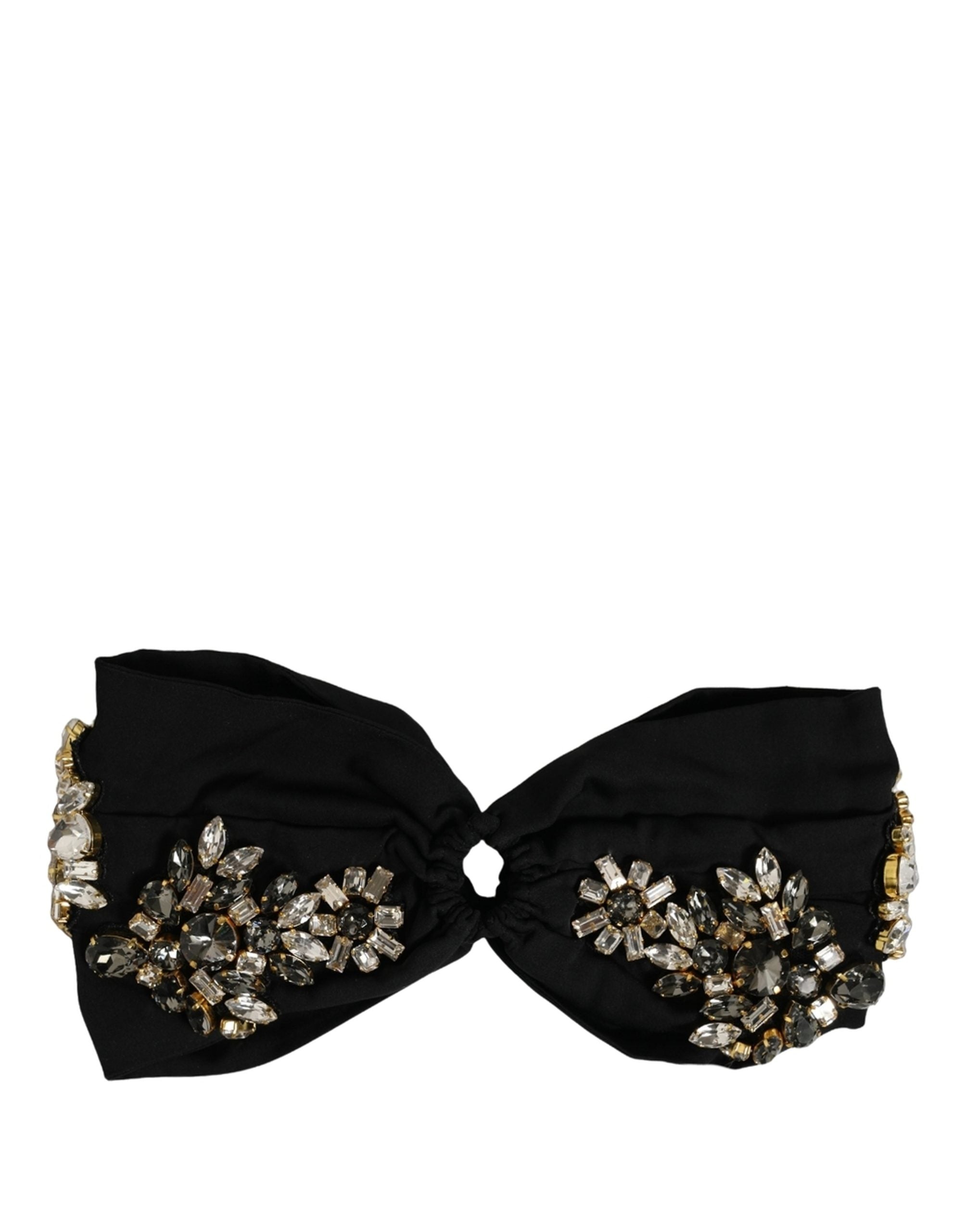 Dolce & Gabbana Black Silk Crystal Embellishment One Size Women's Headband
