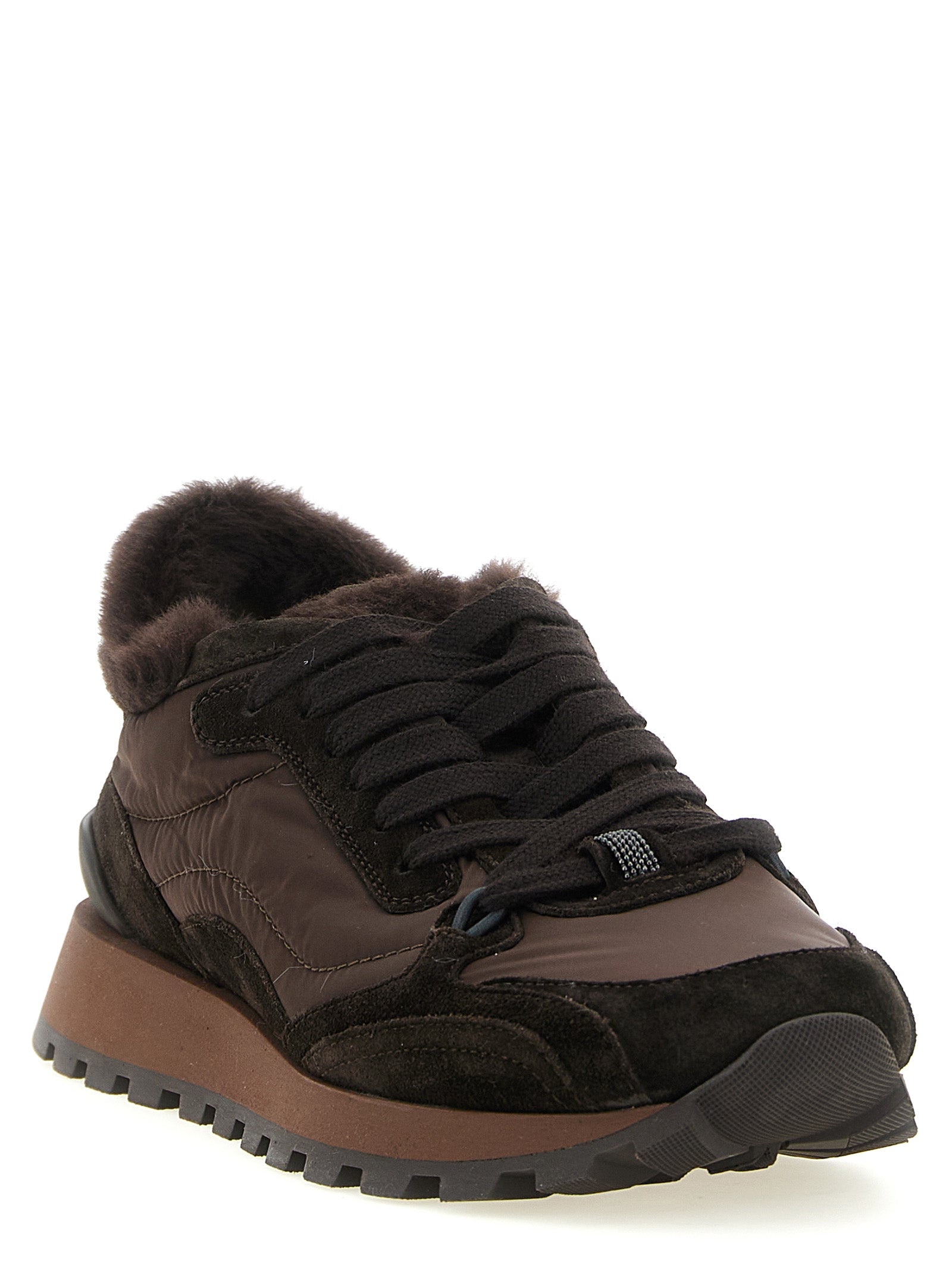 Brunello Cucinelli Black Calfskin Athletic Women's Sneakers