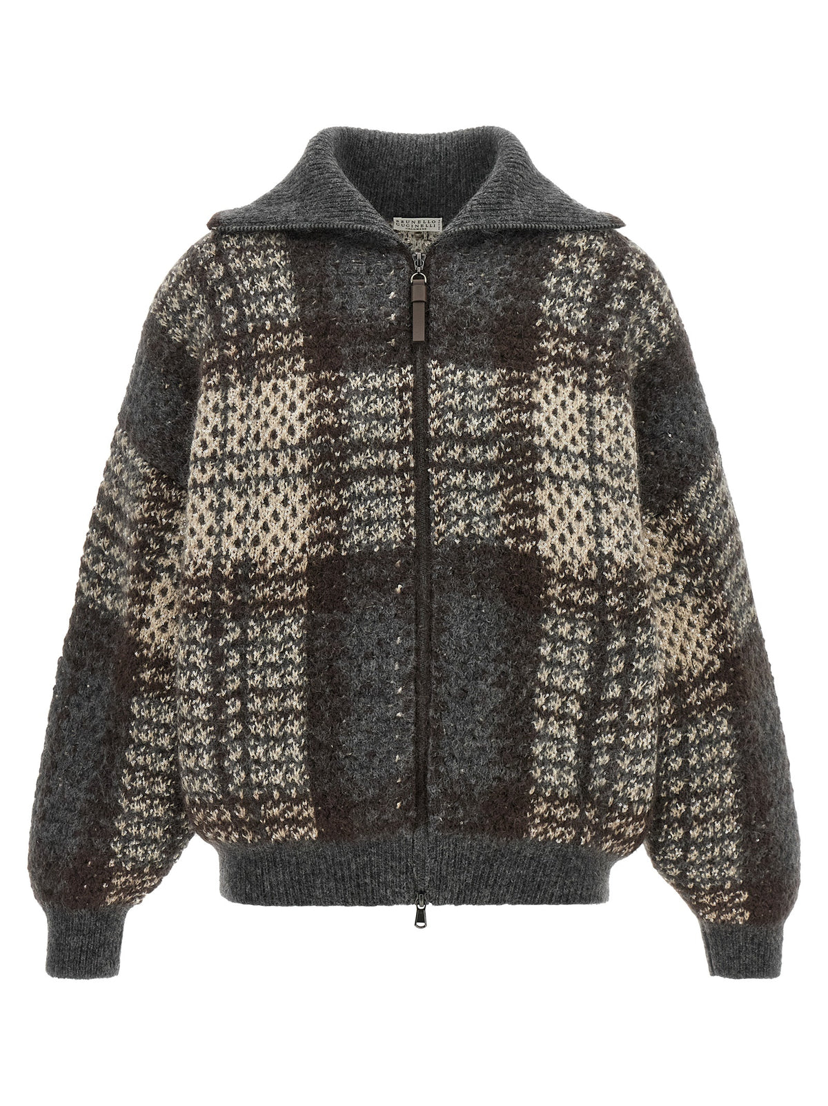 Brunello Cucinelli Gray Fabric Women's Cardigan