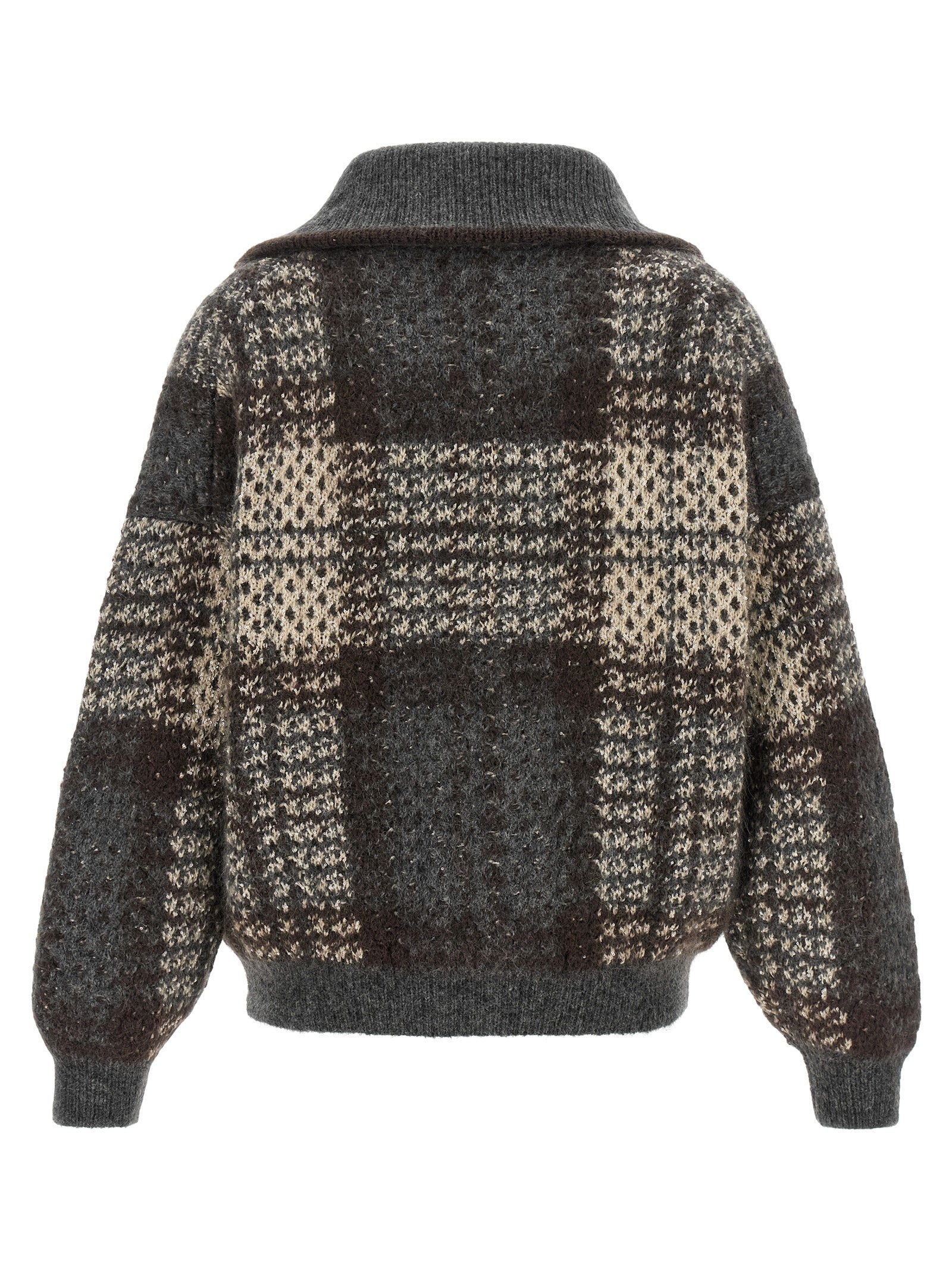 Brunello Cucinelli Gray Fabric Women's Cardigan