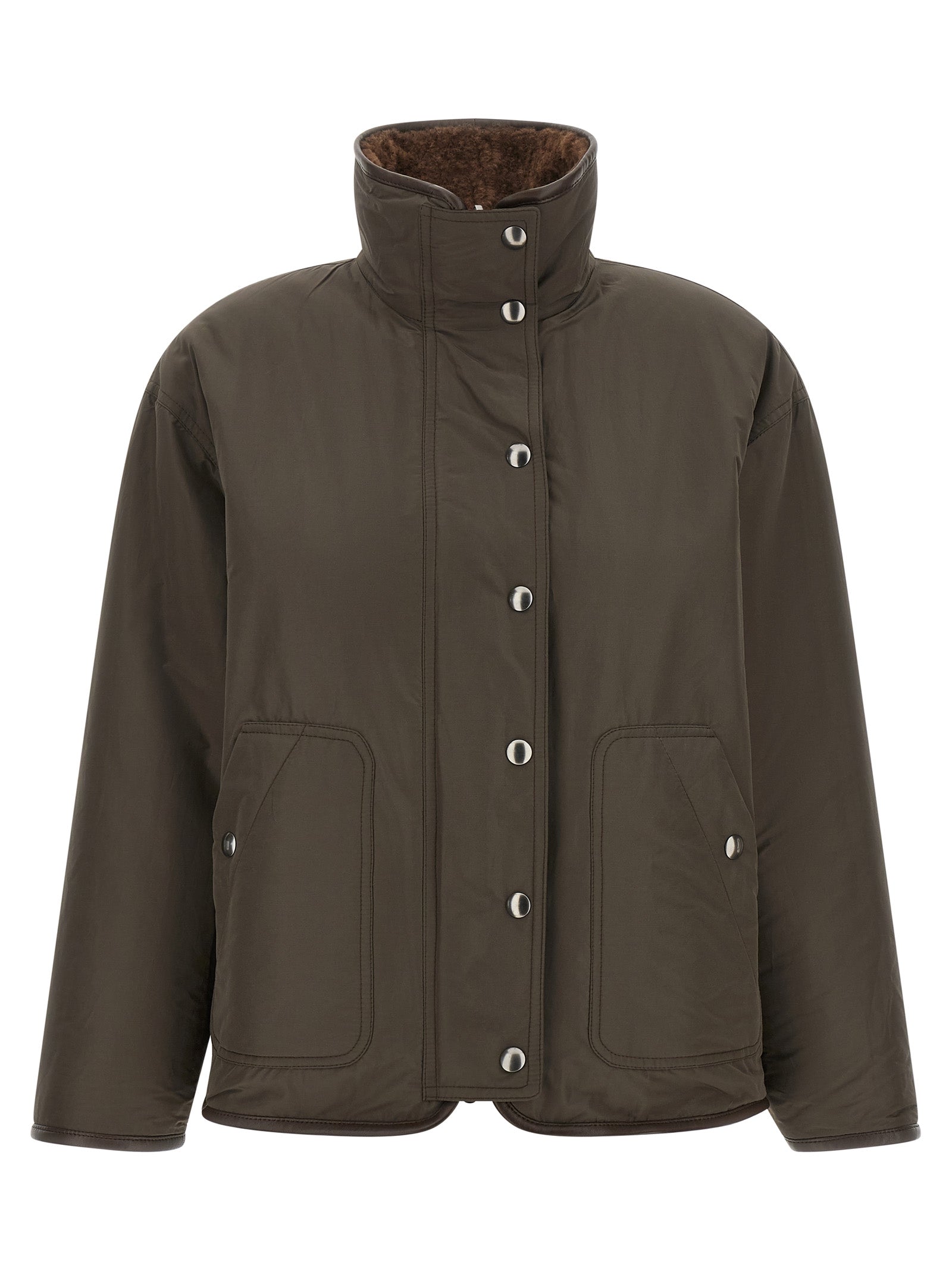Brunello Cucinelli Brown Lamb Leather Biker Women's Jacket