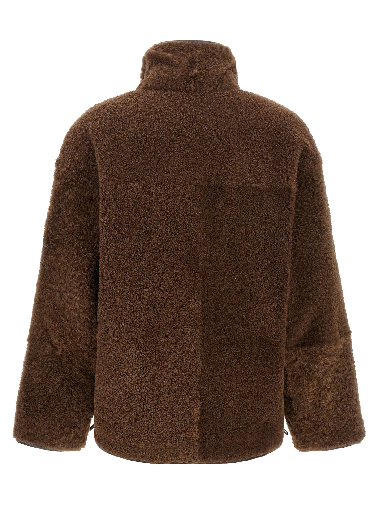 Brunello Cucinelli Brown Lamb Leather Biker Women's Jacket