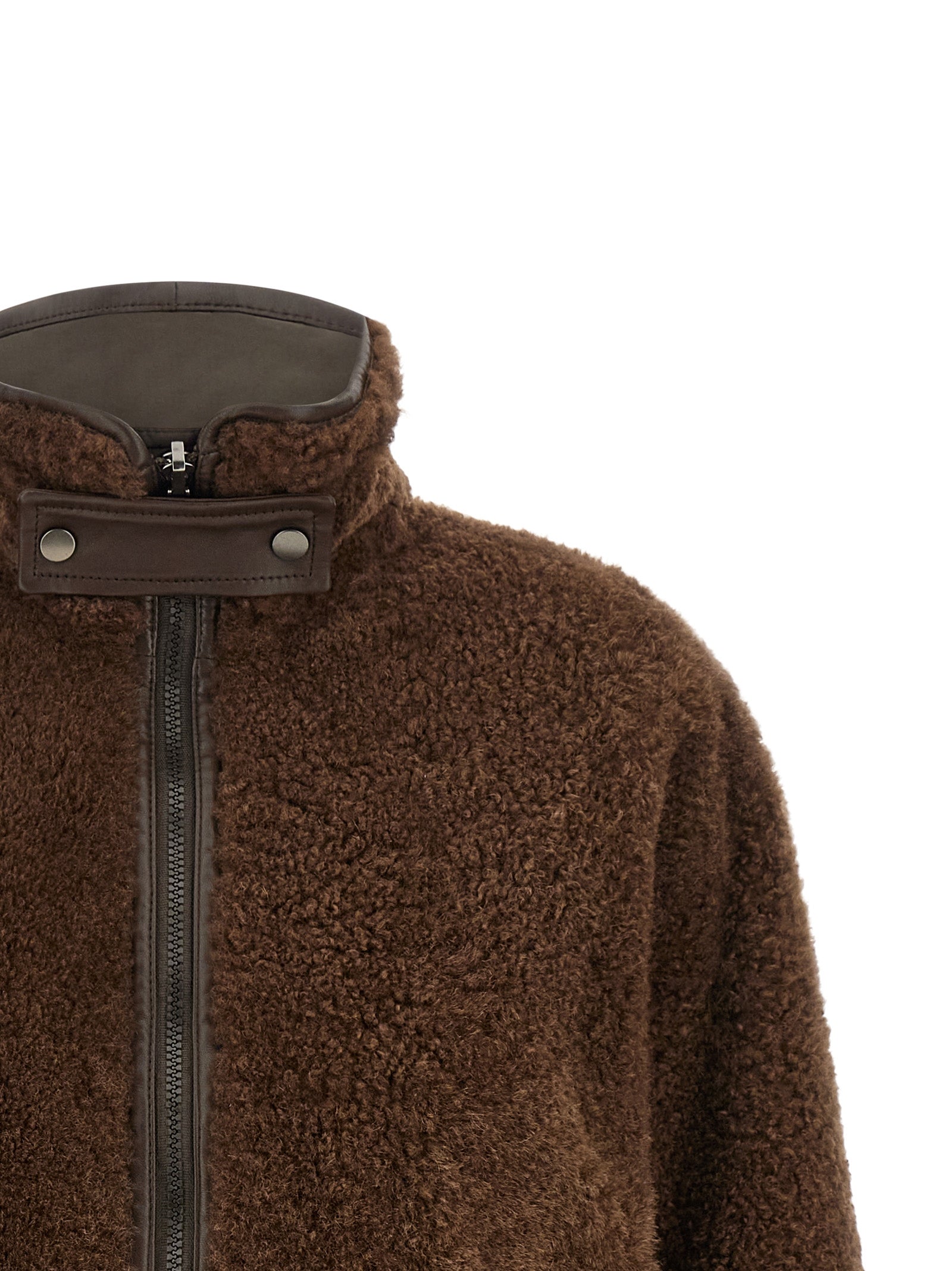 Brunello Cucinelli Brown Lamb Leather Biker Women's Jacket