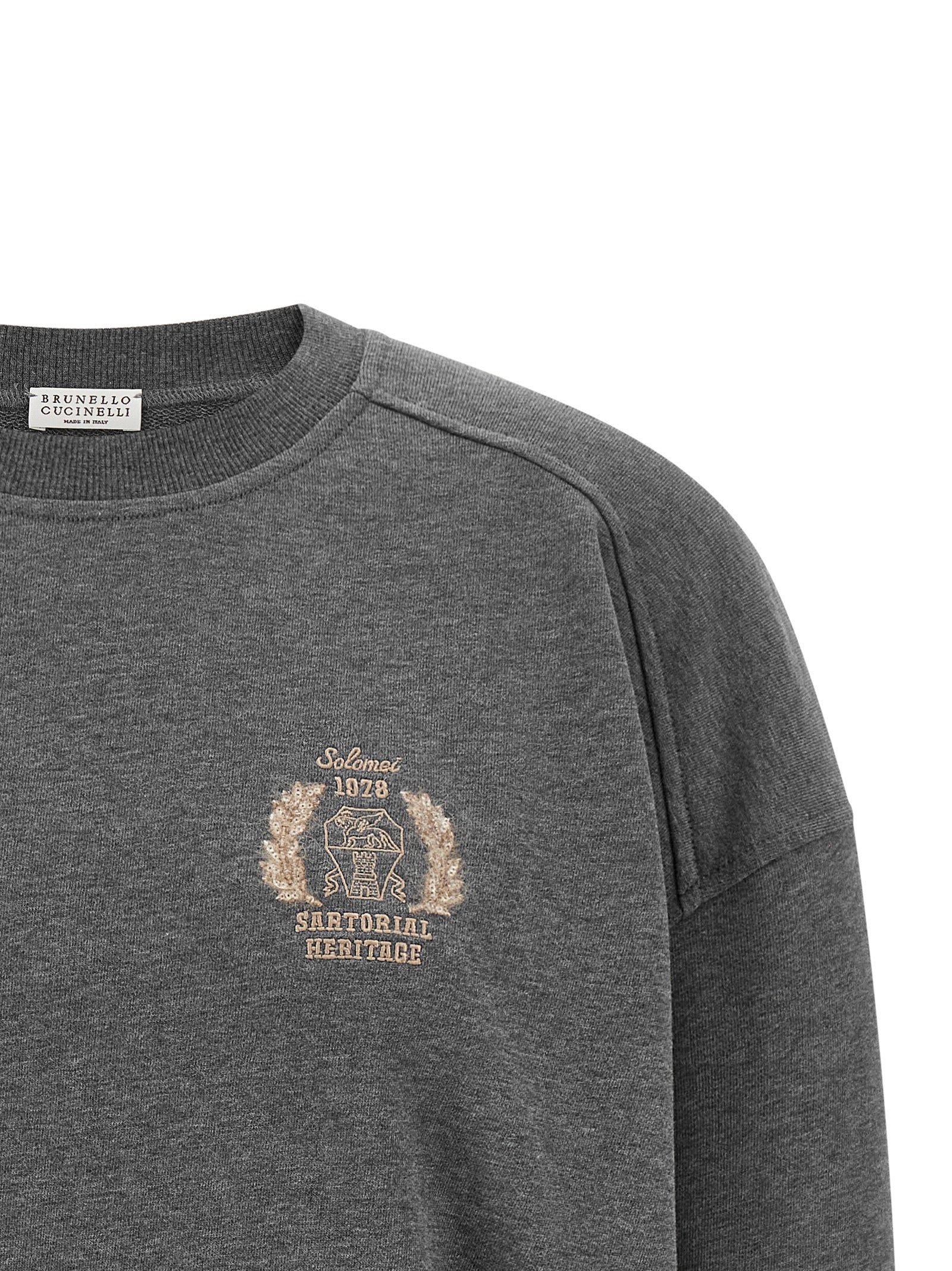 Brunello Cucinelli Gray Cotton Women's Sweatshirt