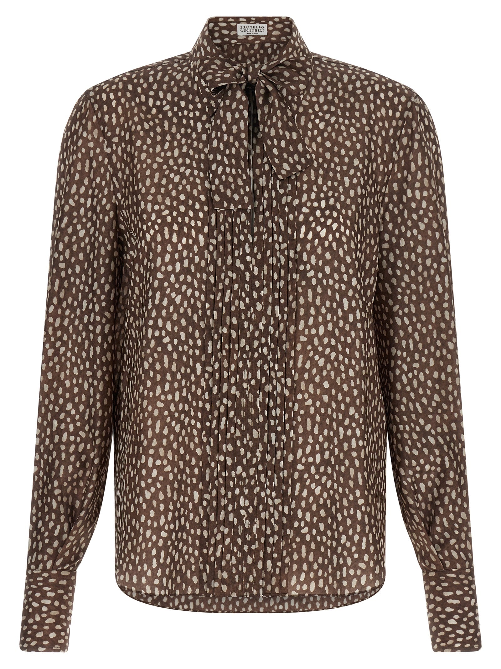 Brunello Cucinelli Brown Silk Women's Blouse