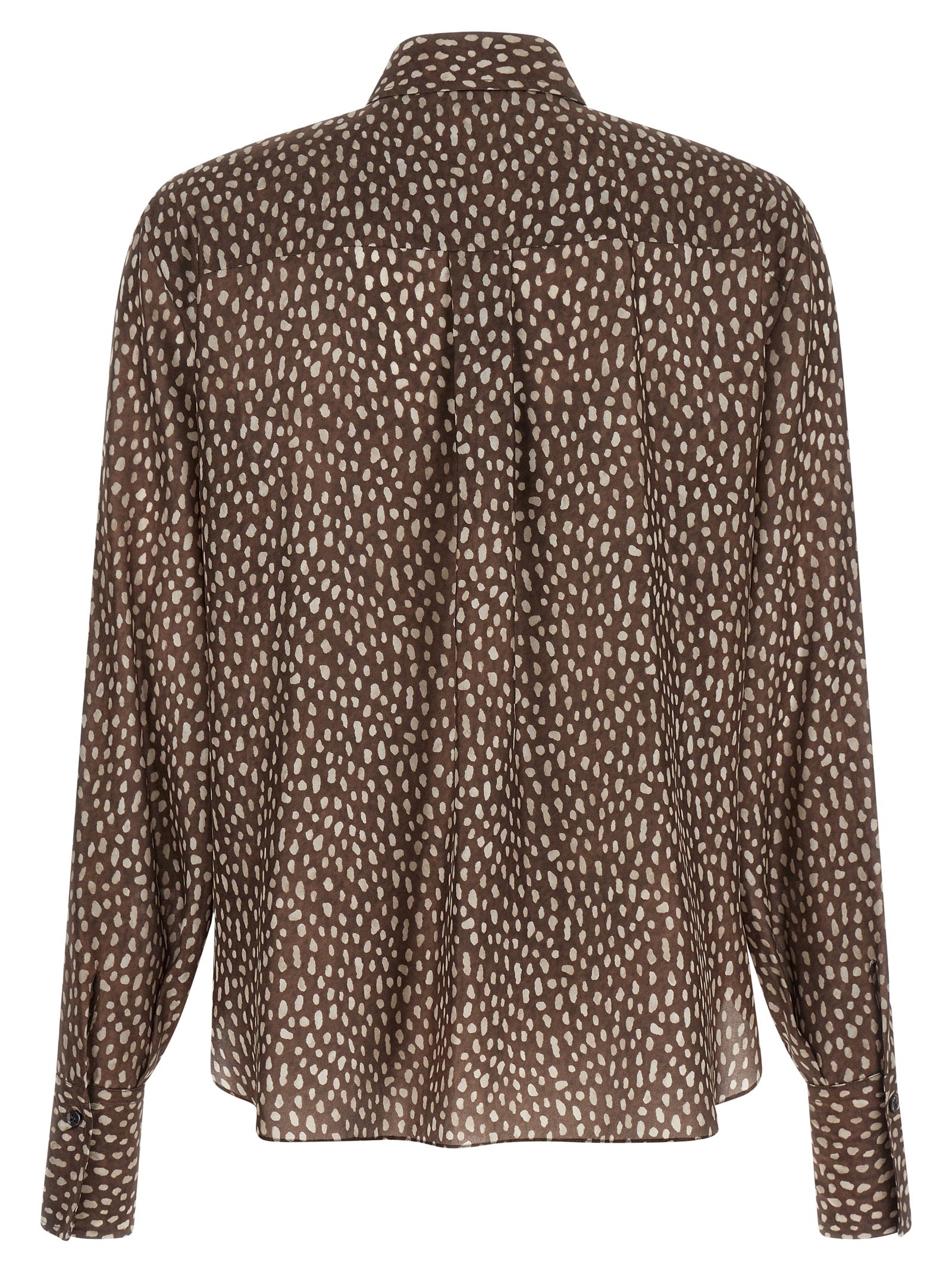 Brunello Cucinelli Brown Silk Women's Blouse