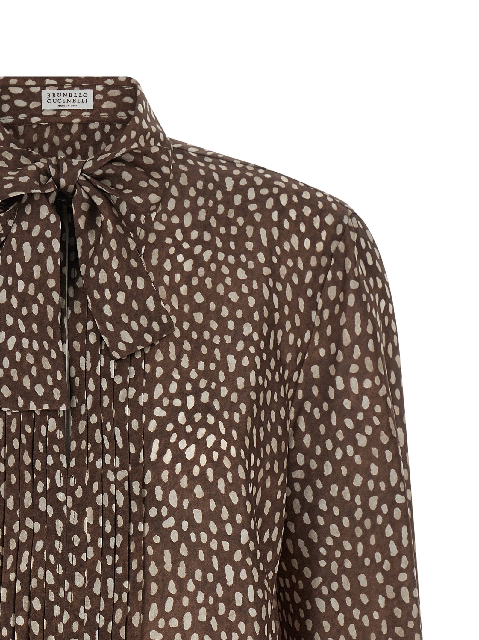 Brunello Cucinelli Brown Silk Women's Blouse