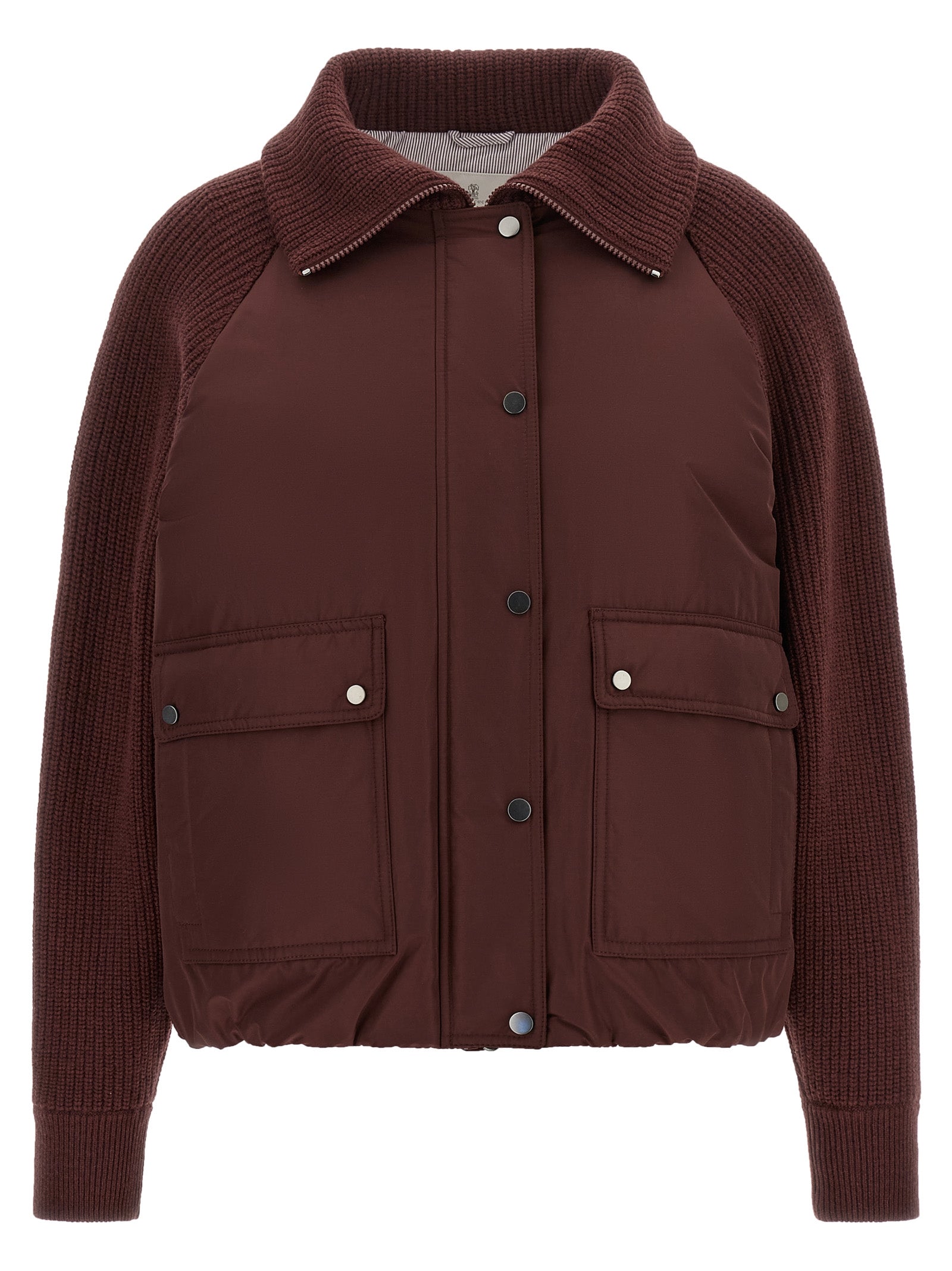 Brunello Cucinelli Bordeaux Cotton Women's Bomber