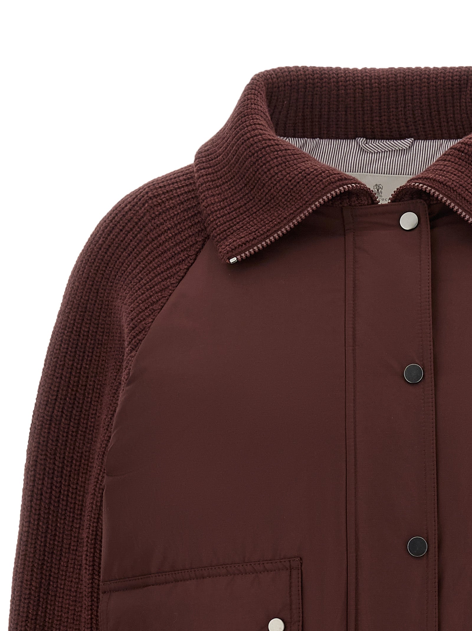 Brunello Cucinelli Bordeaux Cotton Women's Bomber