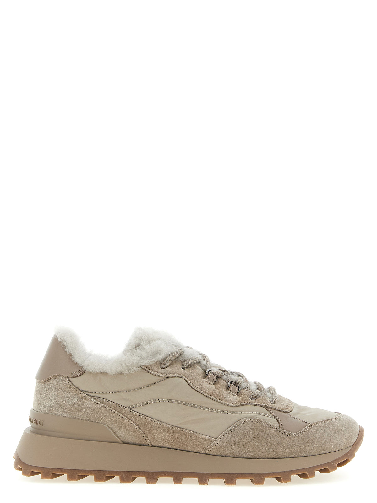 Brunello Cucinelli Beige Calfskin Athletic Women's Sneakers