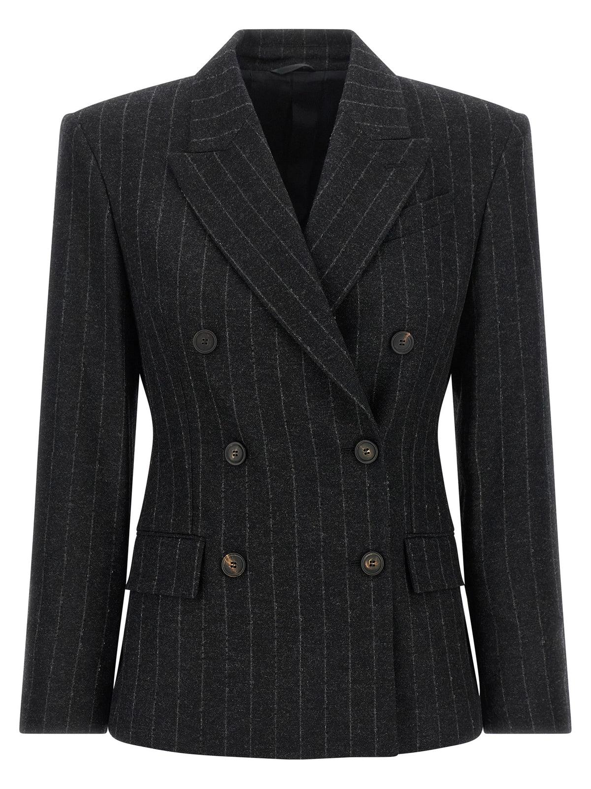 Brunello Cucinelli Gray Virgin Wool Women's Blazer