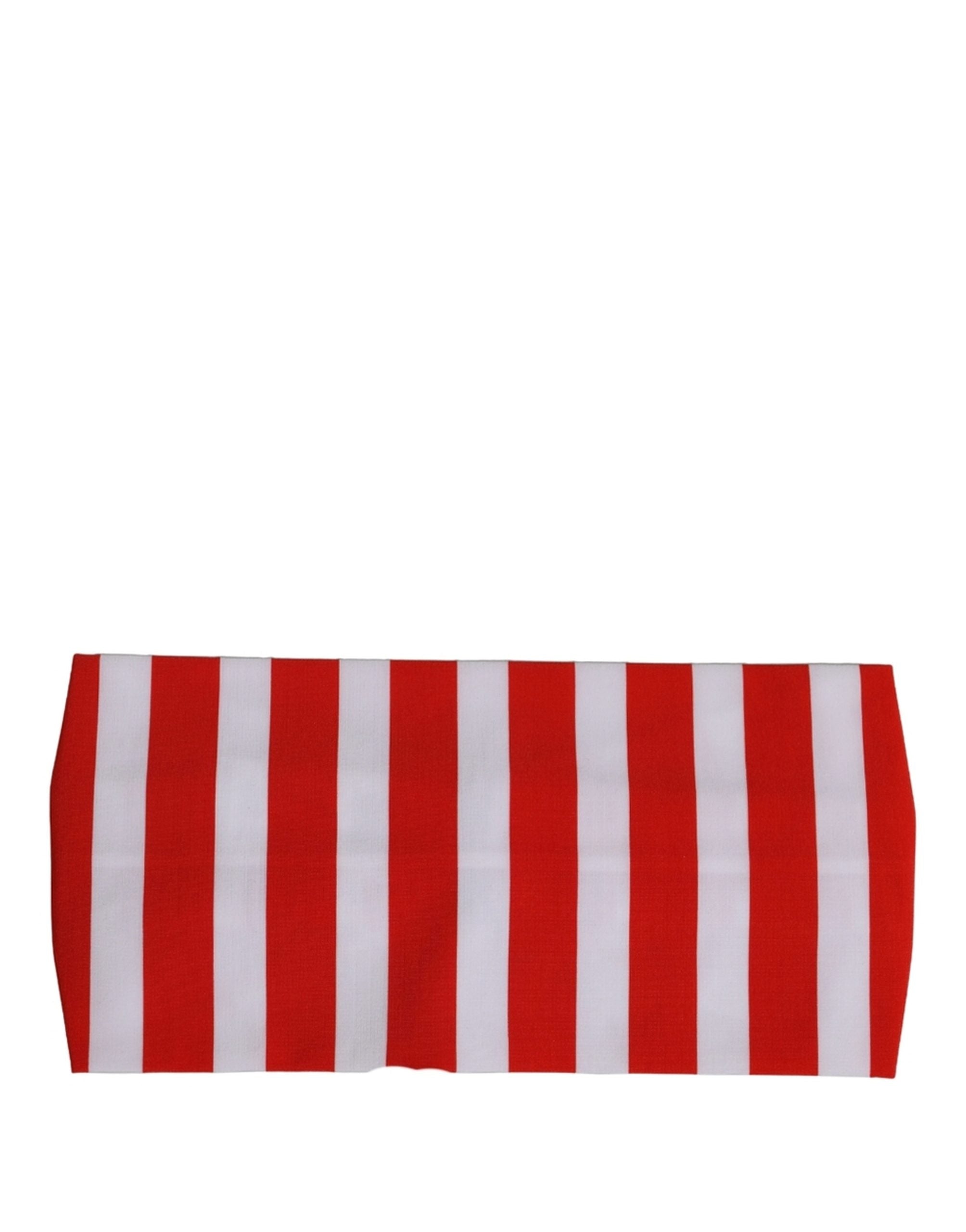 Dolce & Gabbana Red White Stripes Nylon Head Wrap One Size Women's Headband