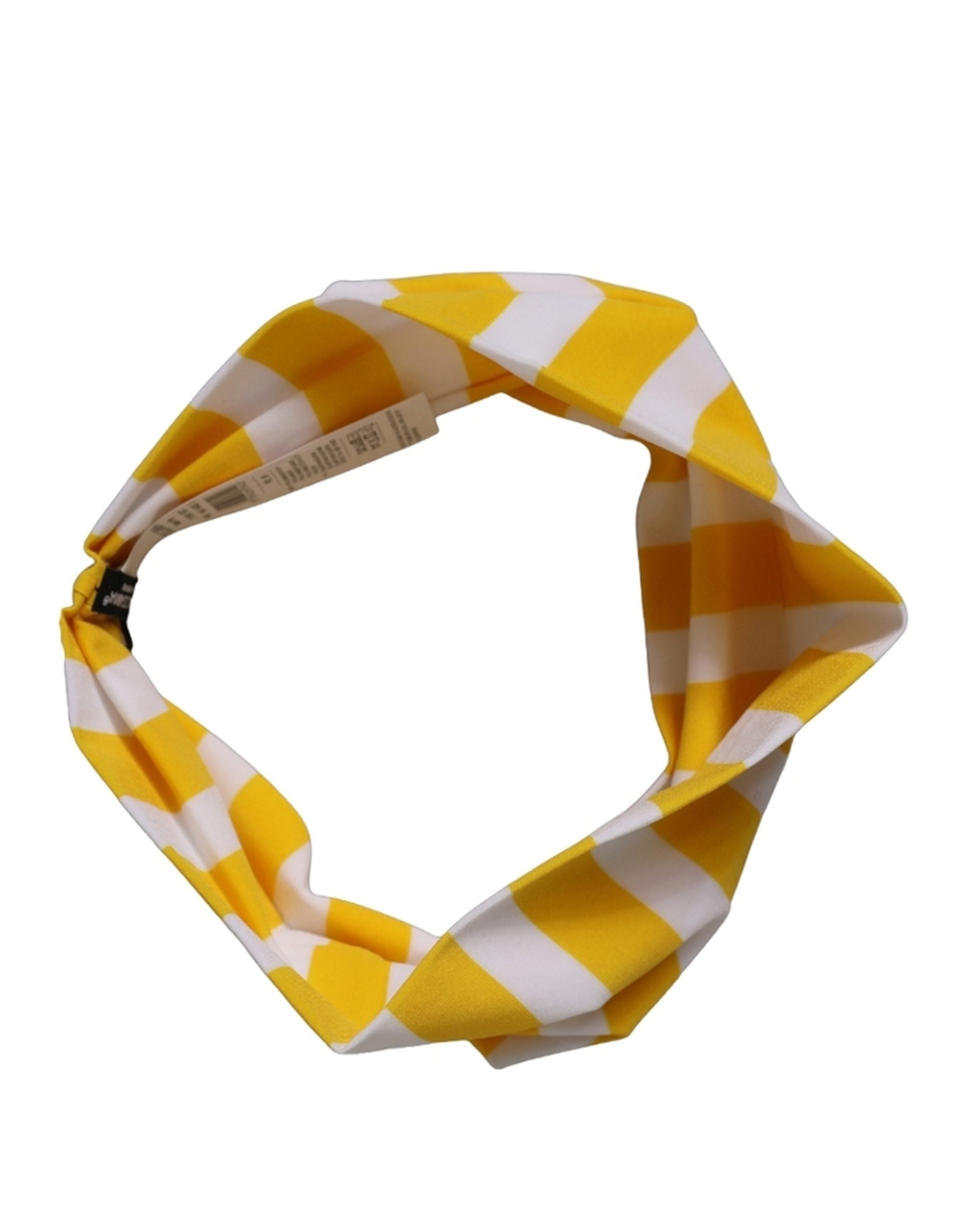 Dolce & Gabbana Yellow White Stripes Nylon Head Wrap One Size Women's Headband