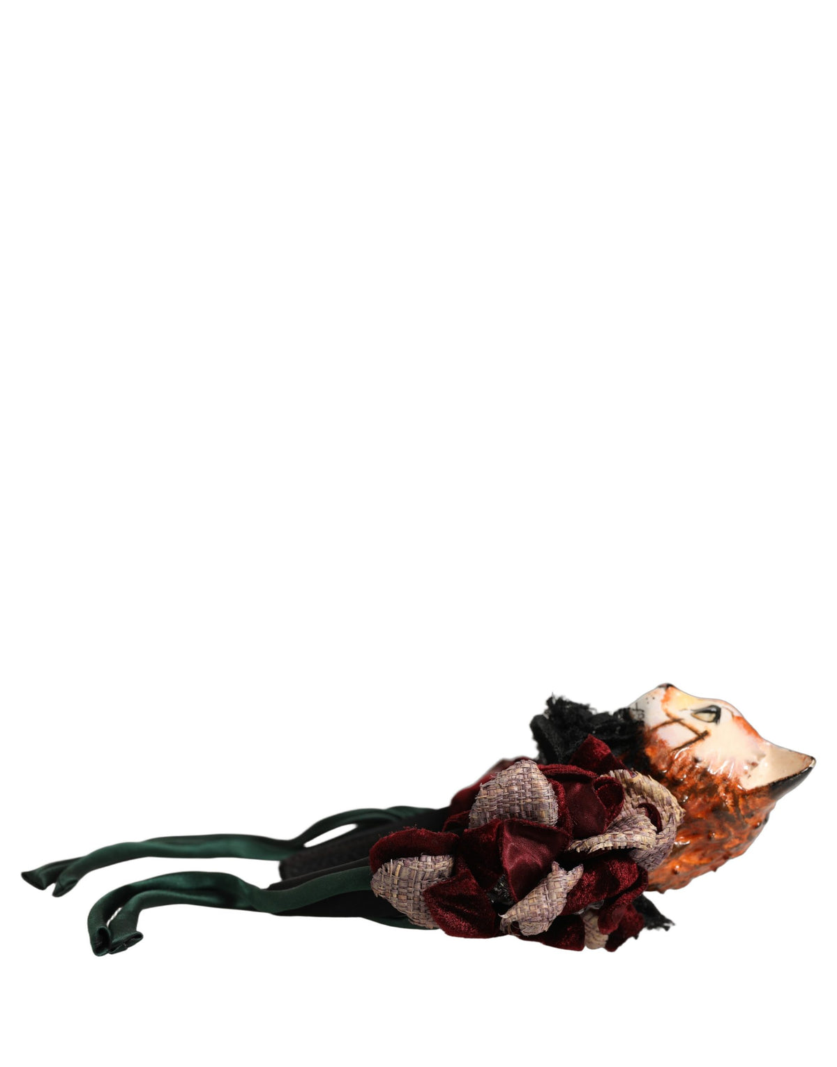 Dolce & Gabbana Multicolor Velvet Bengal Cat Silk Headwear Women's Headband