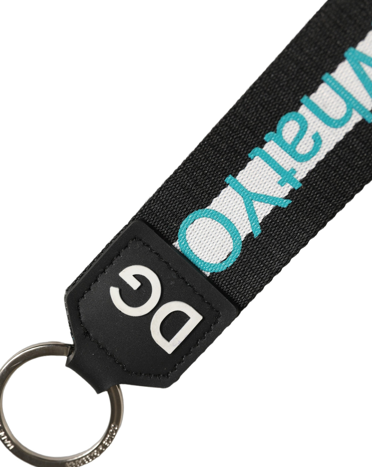 Dolce & Gabbana Multicolor Logo Polyester Brass Holder Keychain Women's Keyring (Pre-Owned)