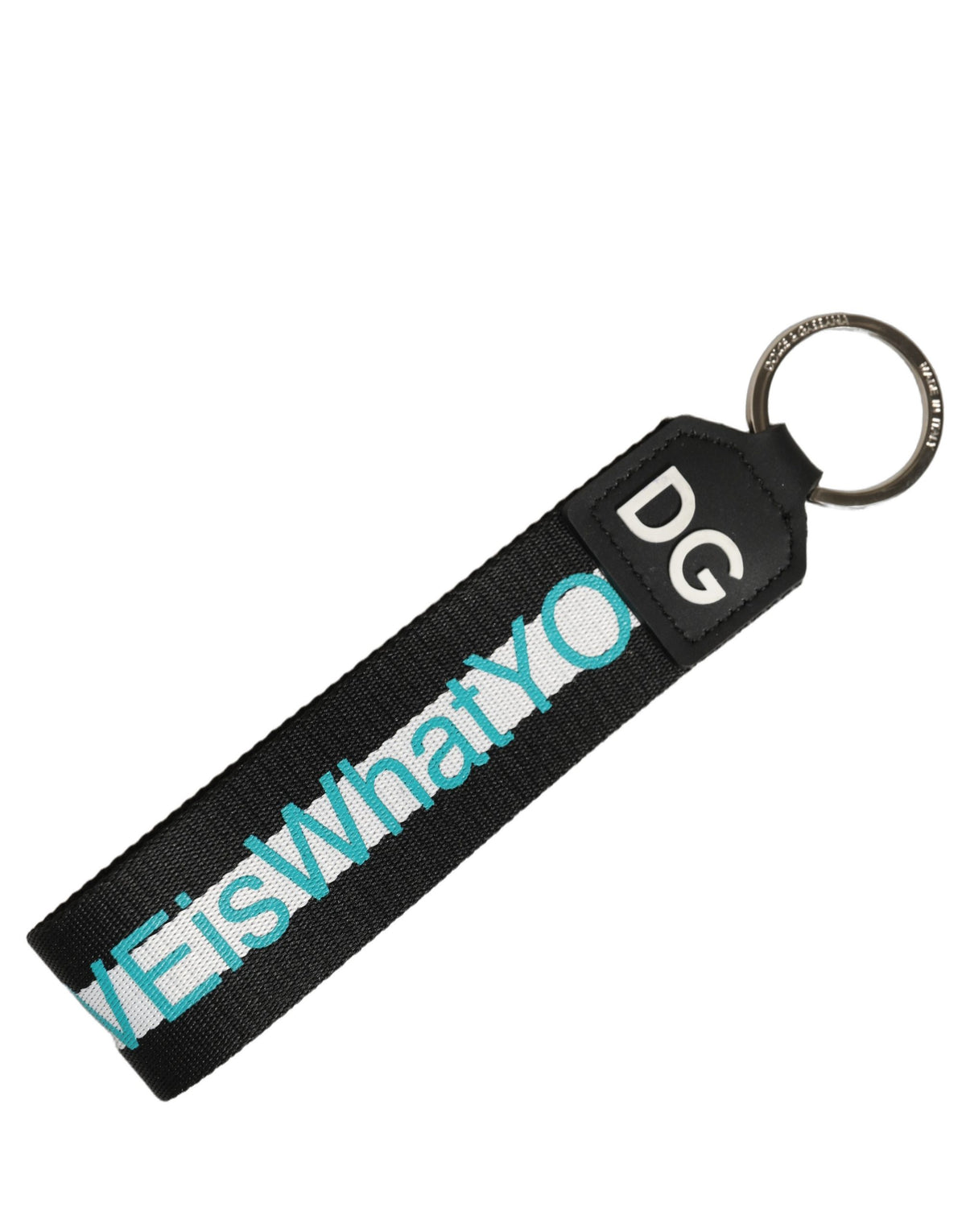 Dolce & Gabbana Multicolor Logo Polyester Brass Holder Keychain Women's Keyring (Pre-Owned)
