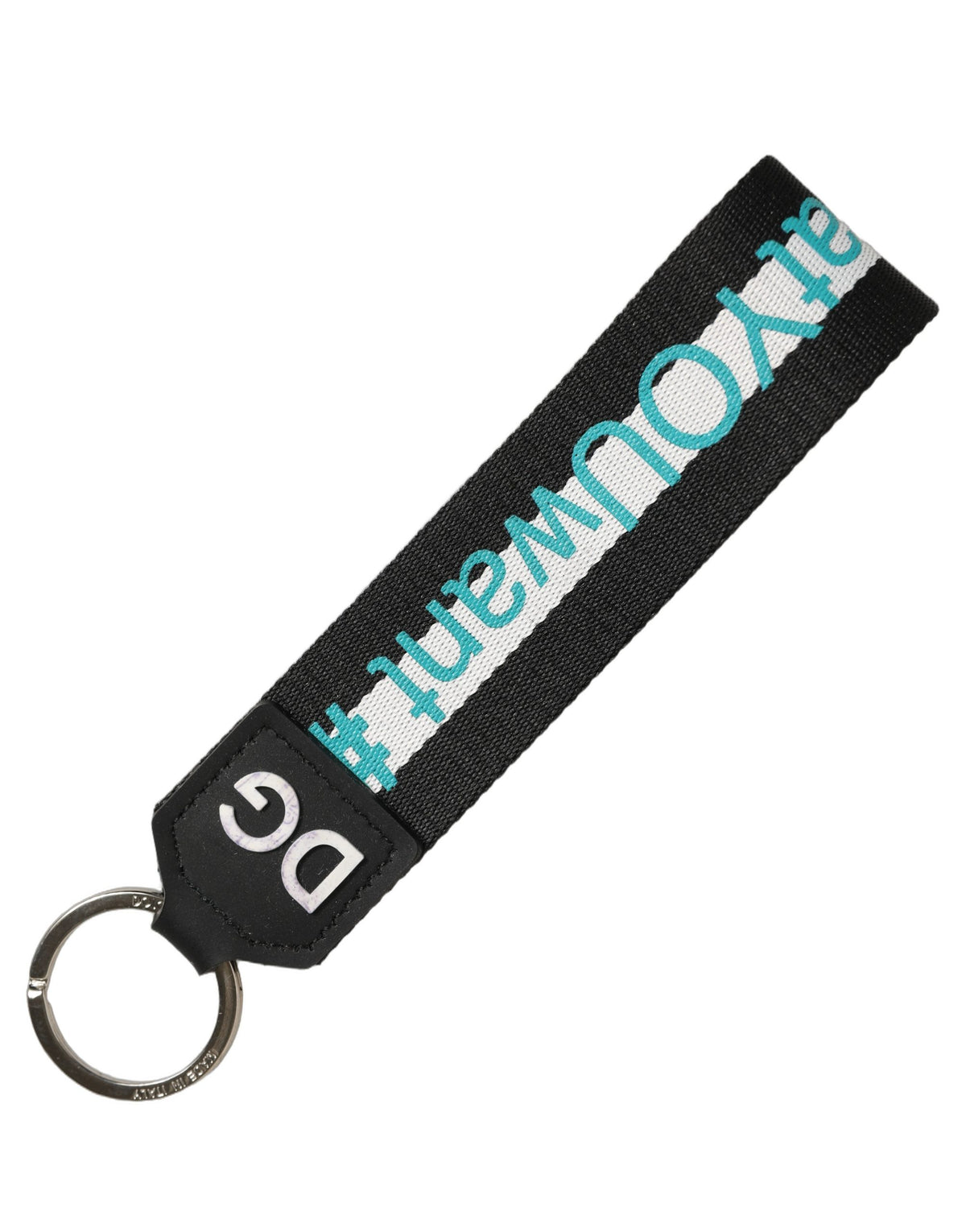 Dolce & Gabbana Multicolor Logo Polyester Brass Holder Keychain Women's Keyring (Pre-Owned)