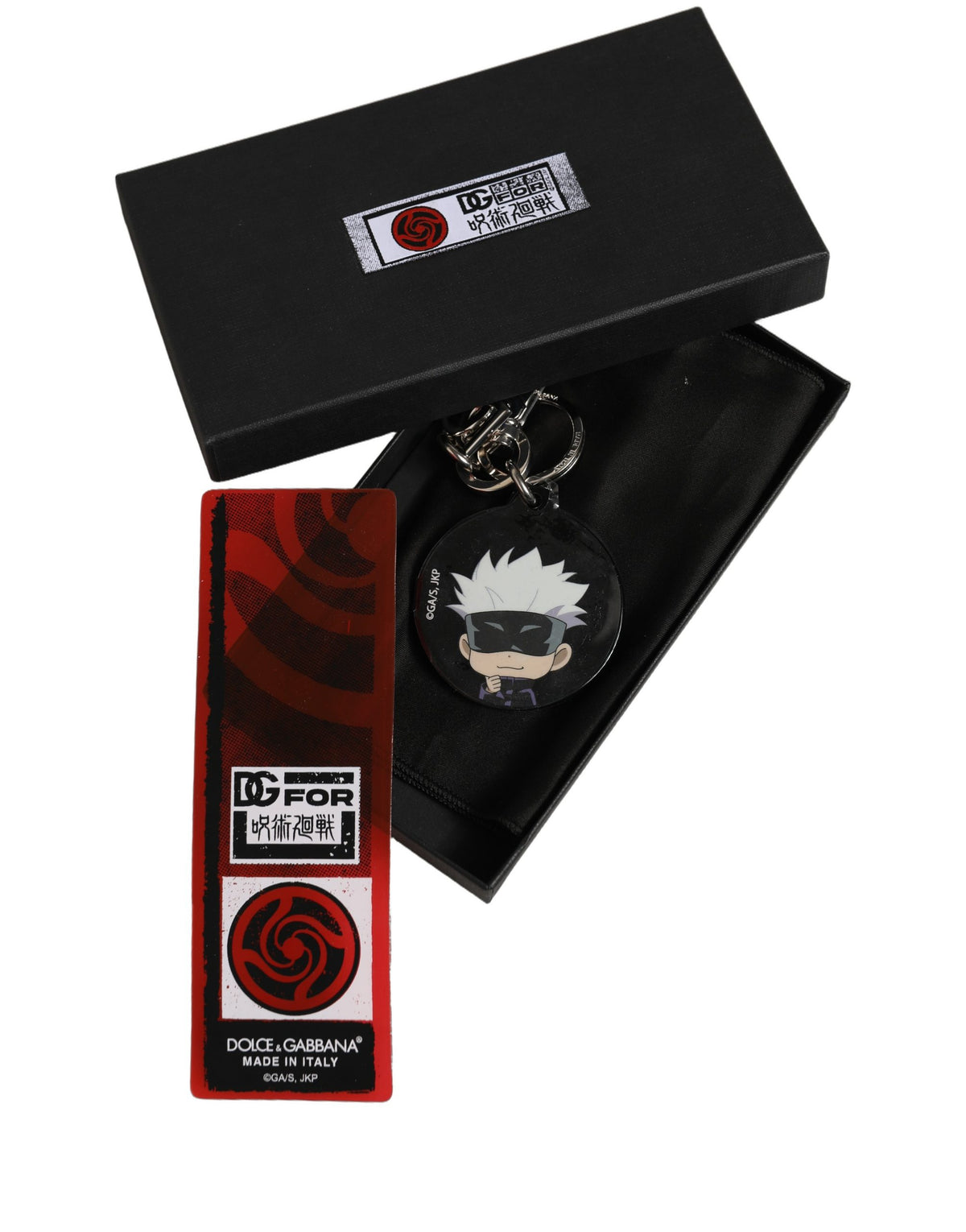 Dolce & Gabbana Black Kaisen Satoru Gojo Charm Metal Keychain Women's Keyring