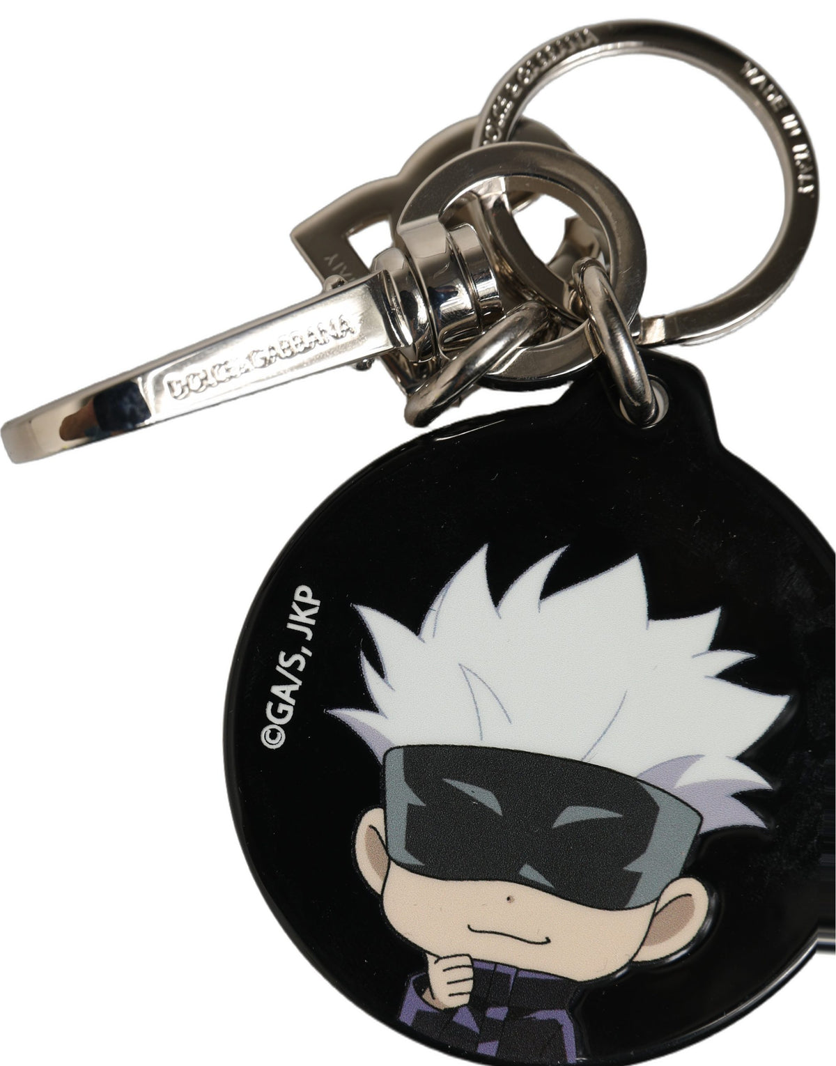 Dolce & Gabbana Black Kaisen Satoru Gojo Charm Metal Keychain Women's Keyring