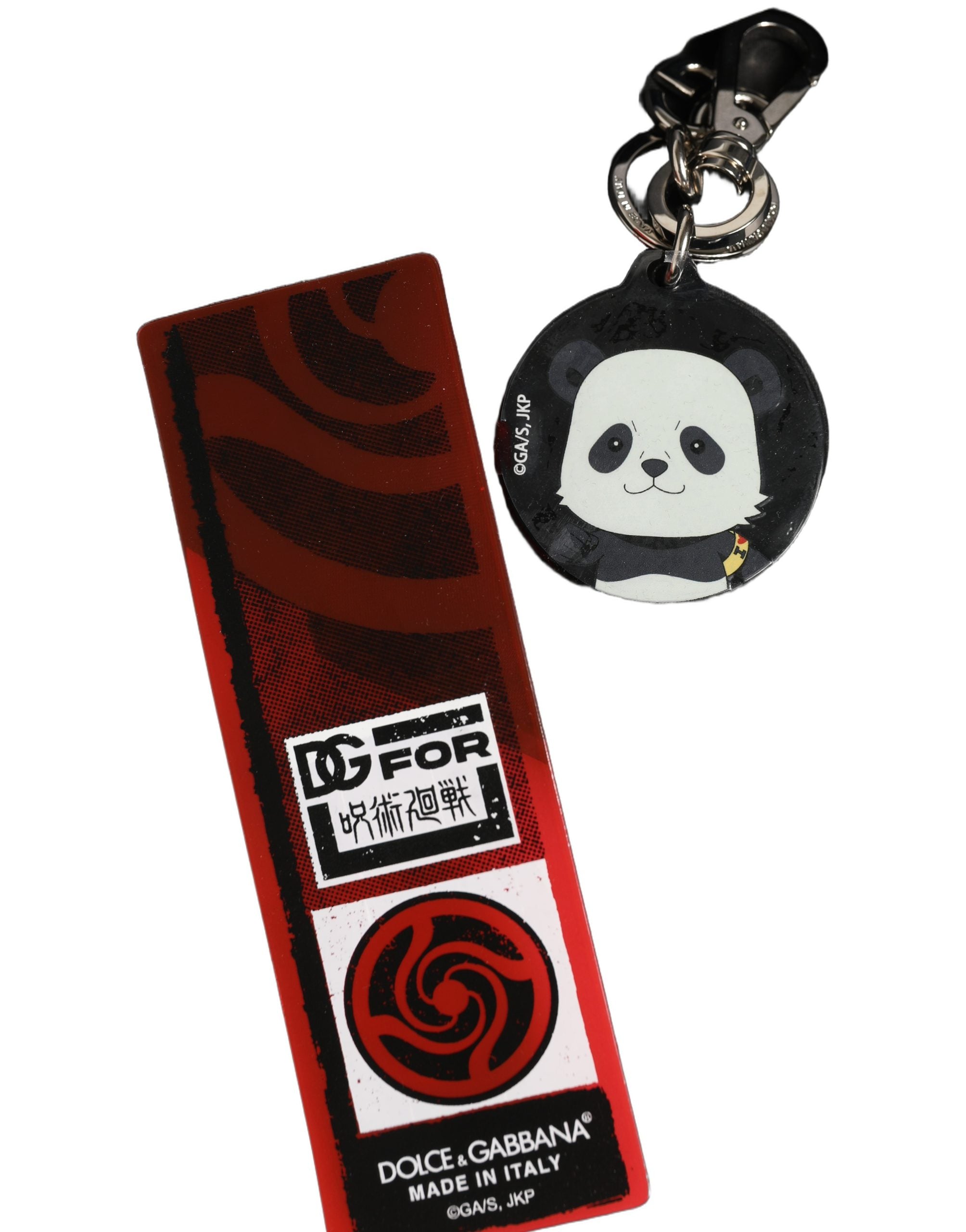 Dolce & Gabbana Black Kaisen Panda Chibi Charm Metal Keychain Women's Keyring