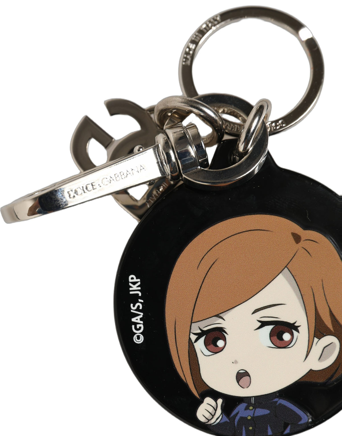 Dolce & Gabbana Black Kaisen Nobara Kugisaki Charm Metal Keychain Women's Keyring