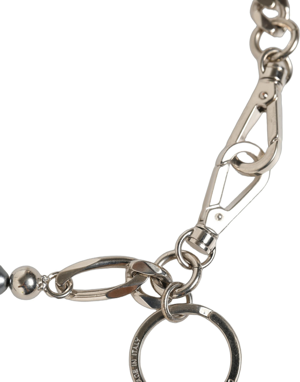 Dolce & Gabbana Silver Tone Chain Signature DG Logo Pendant Women's Necklace (Pre-Owned)