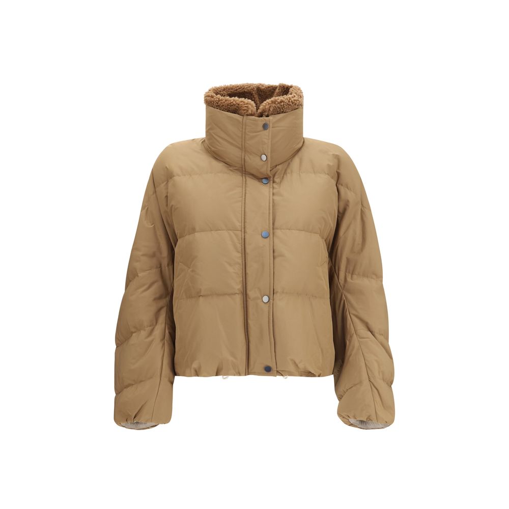Brunello Cucinelli Beige Goose Down Full-Length Women's Jacket