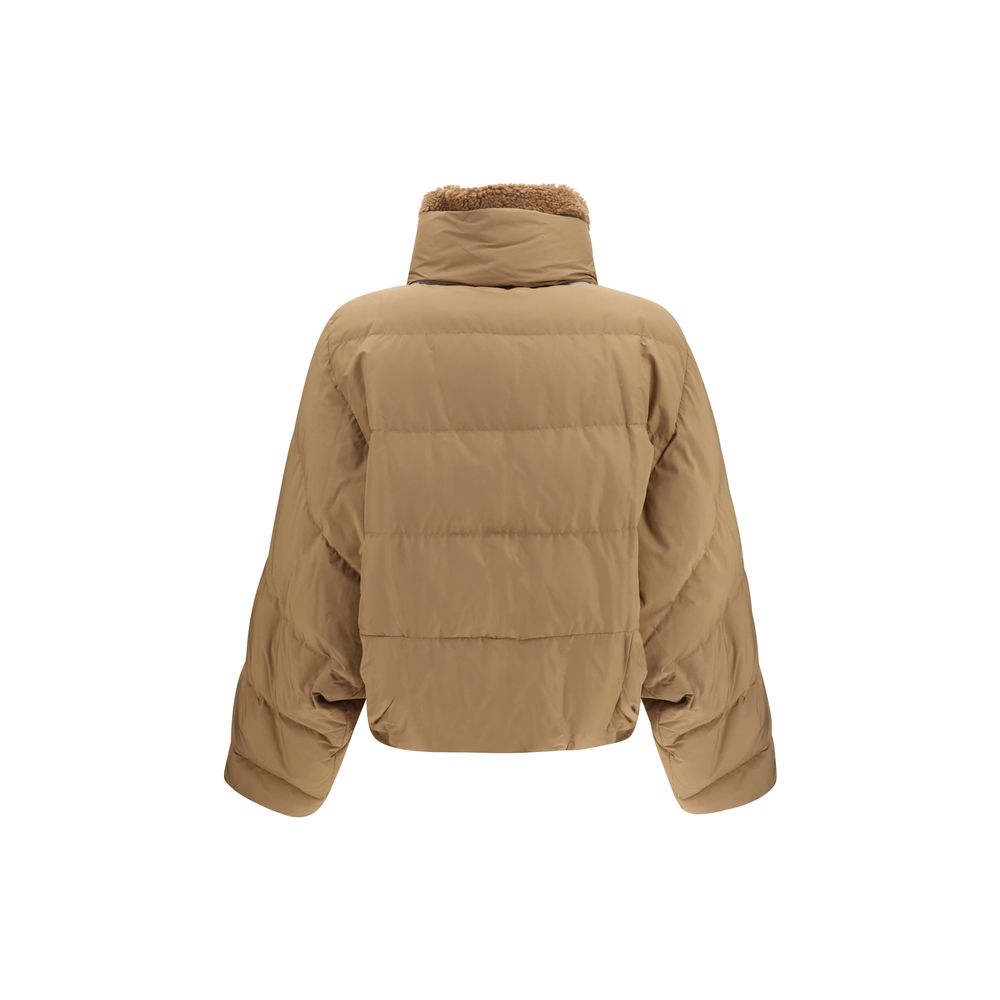 Brunello Cucinelli Beige Goose Down Full-Length Women's Jacket
