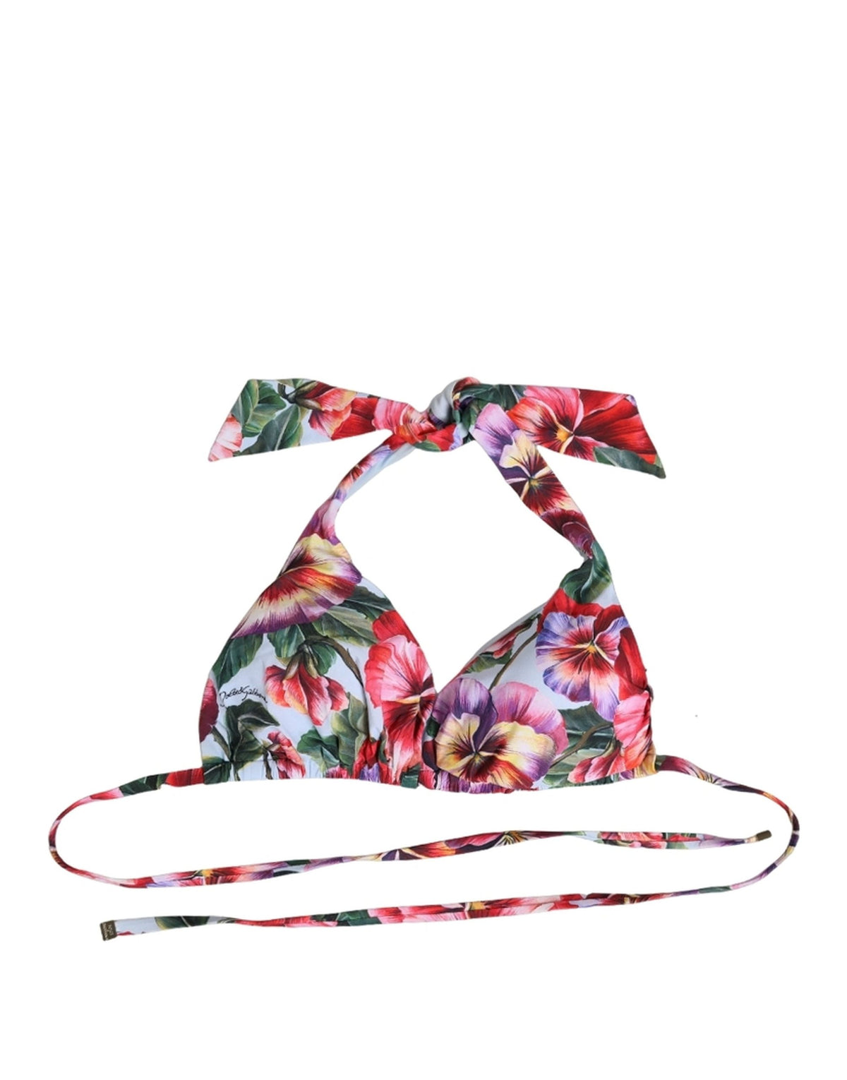 Dolce & Gabbana Multicolor Floral Triangle Beachwear Bikini Women's Top