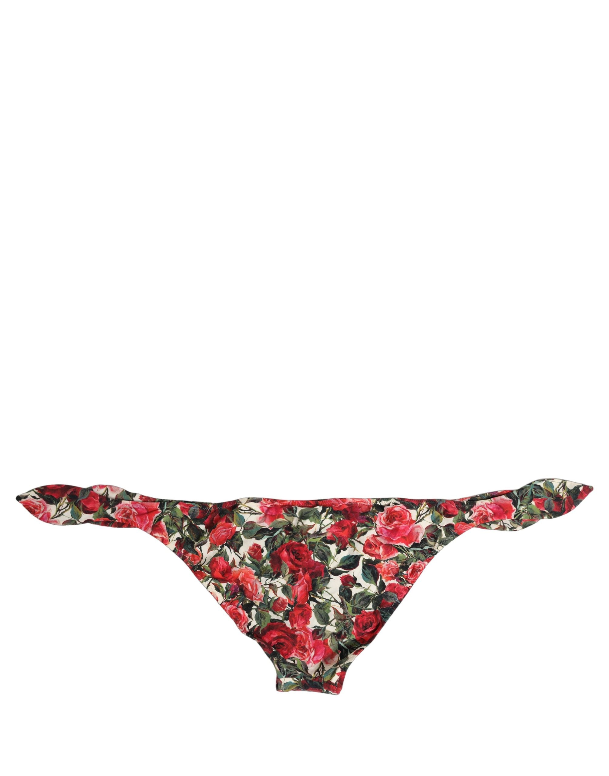 Dolce & Gabbana Multicolor Floral Print Beachwear Bikini Women's Bottom