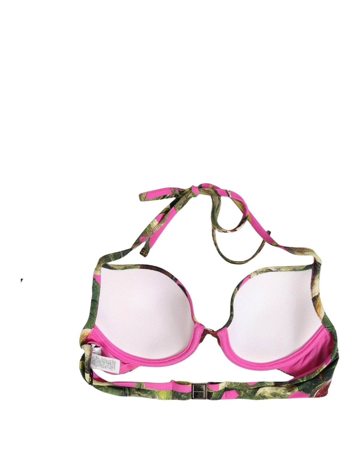 Dolce & Gabbana Fuchsia Pink Fig Print Beachwear Bikini Women's Top