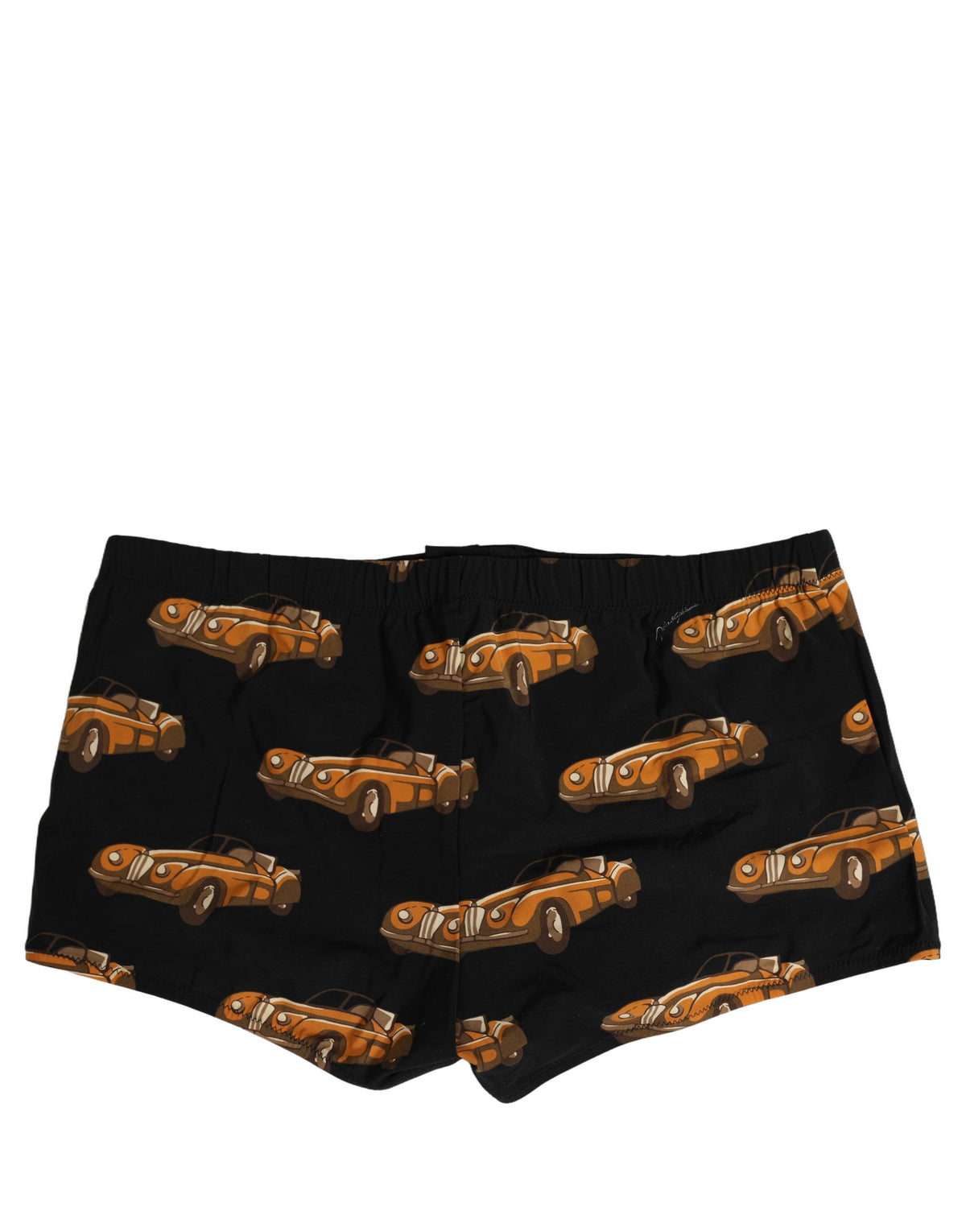 Dolce & Gabbana Black Car Print Swim Trunk Beachwear Men's Swimwear