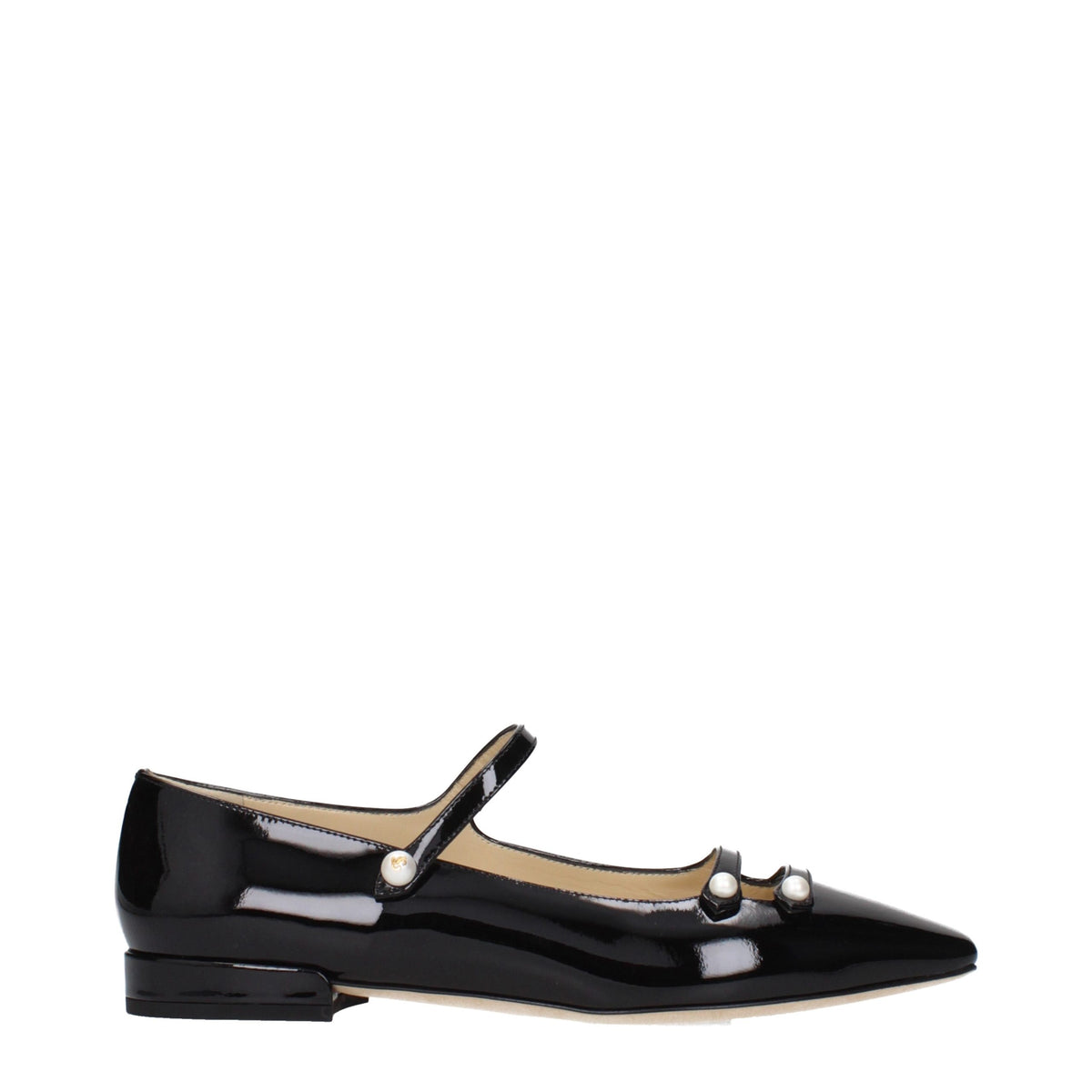 Jimmy Choo Black Leather Ballet Women's Flats