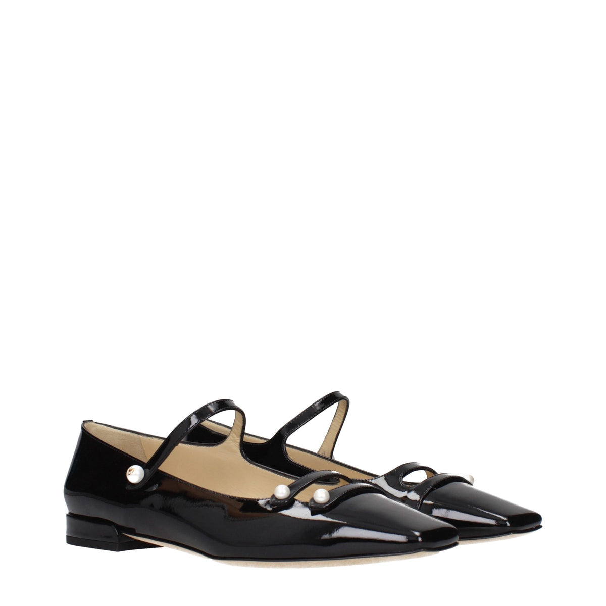Jimmy Choo Black Leather Ballet Women's Flats