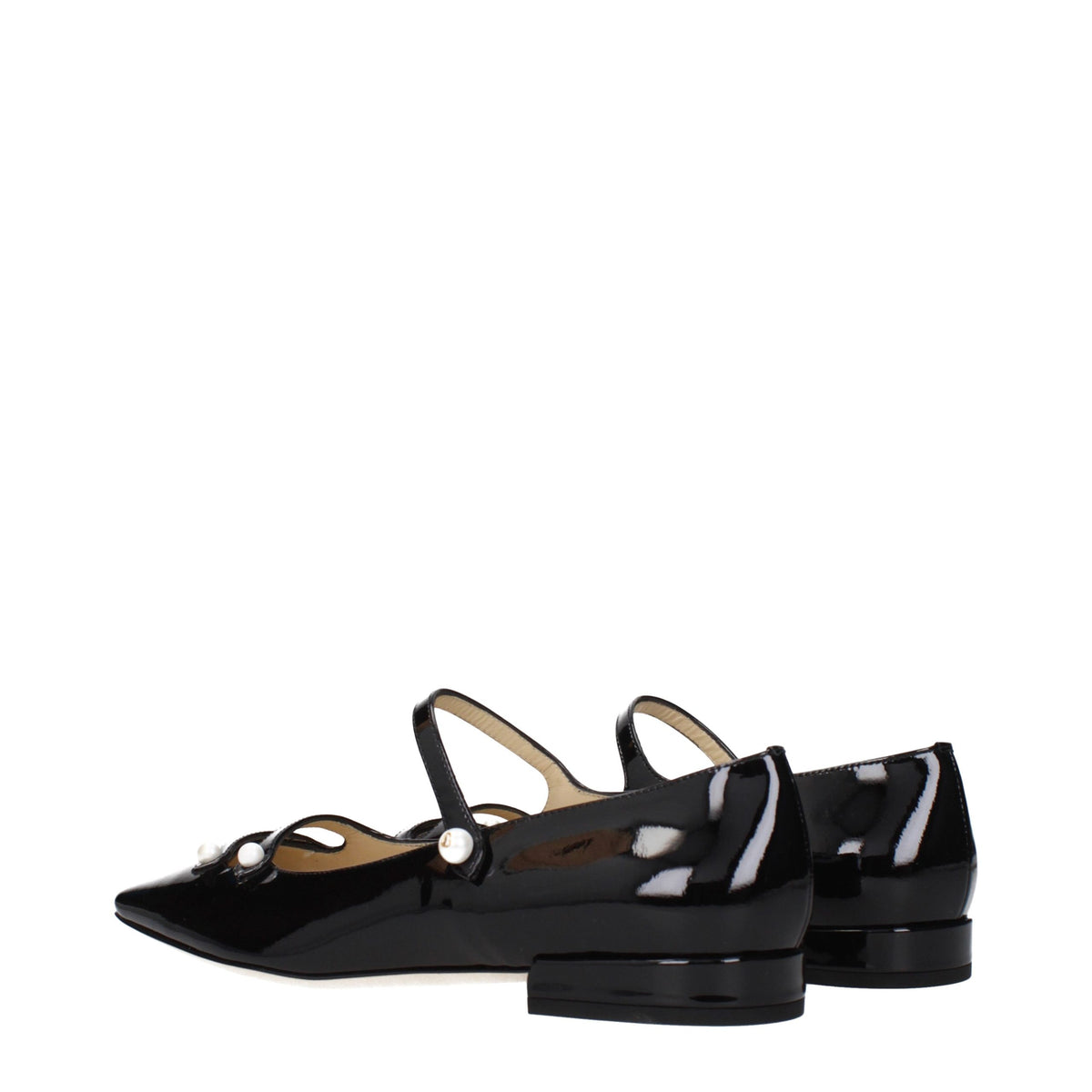 Jimmy Choo Black Leather Ballet Women's Flats