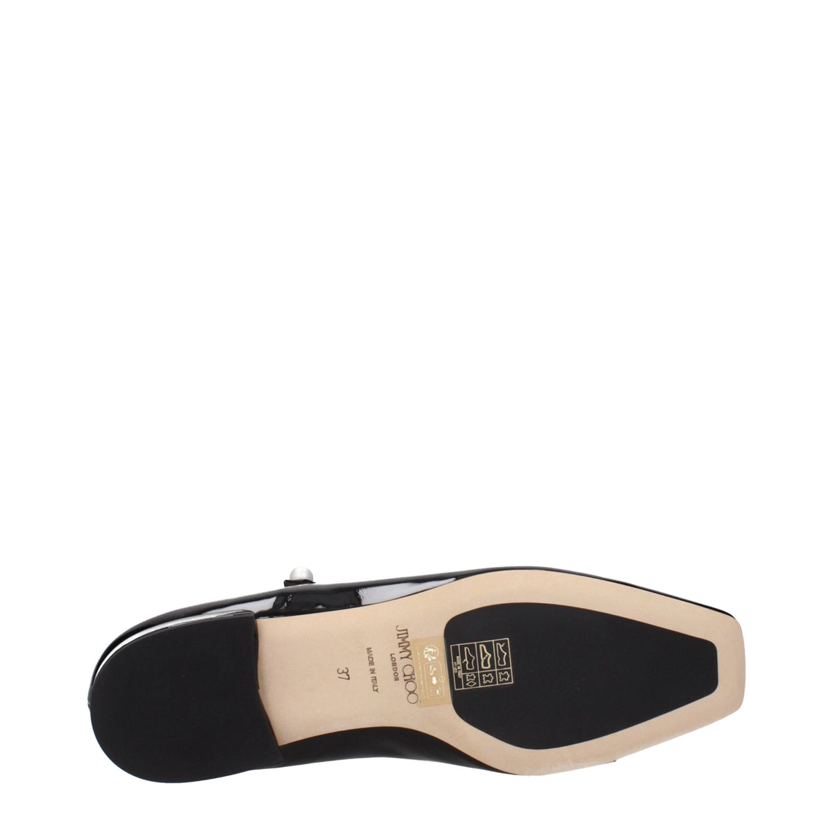 Jimmy Choo Black Leather Ballet Women's Flats