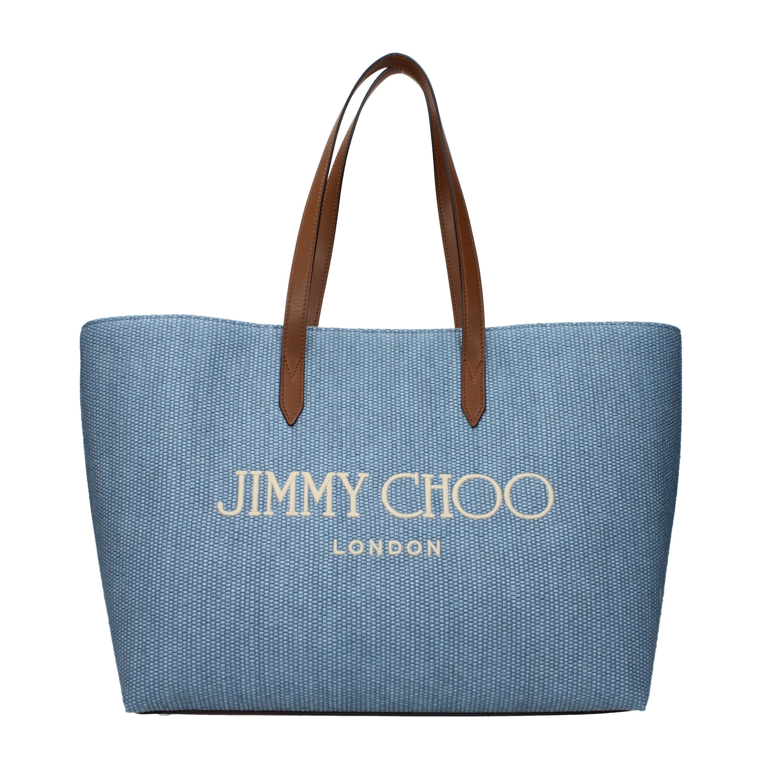 Jimmy Choo Light Blue Fabric Shoulder Women's Bag