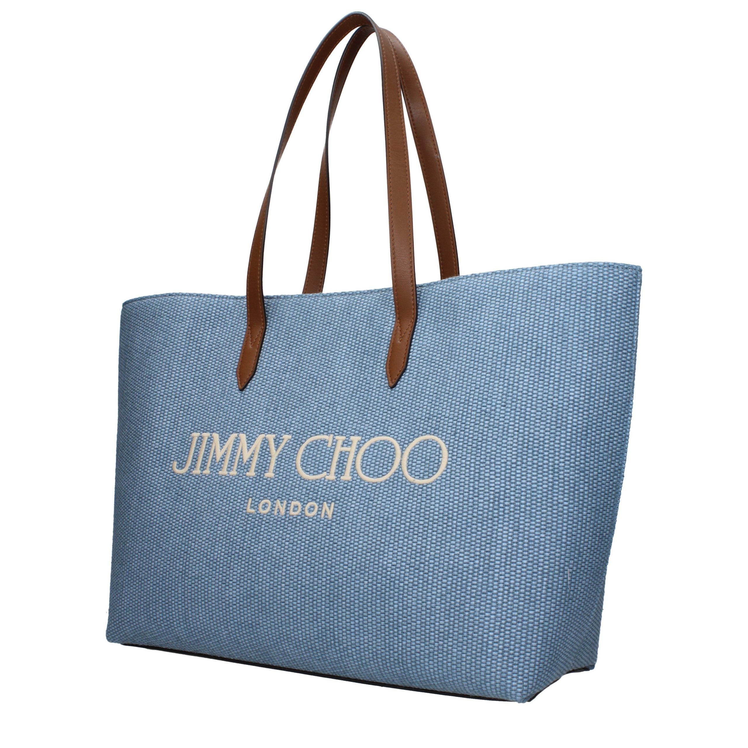 Jimmy Choo Light Blue Fabric Shoulder Women's Bag