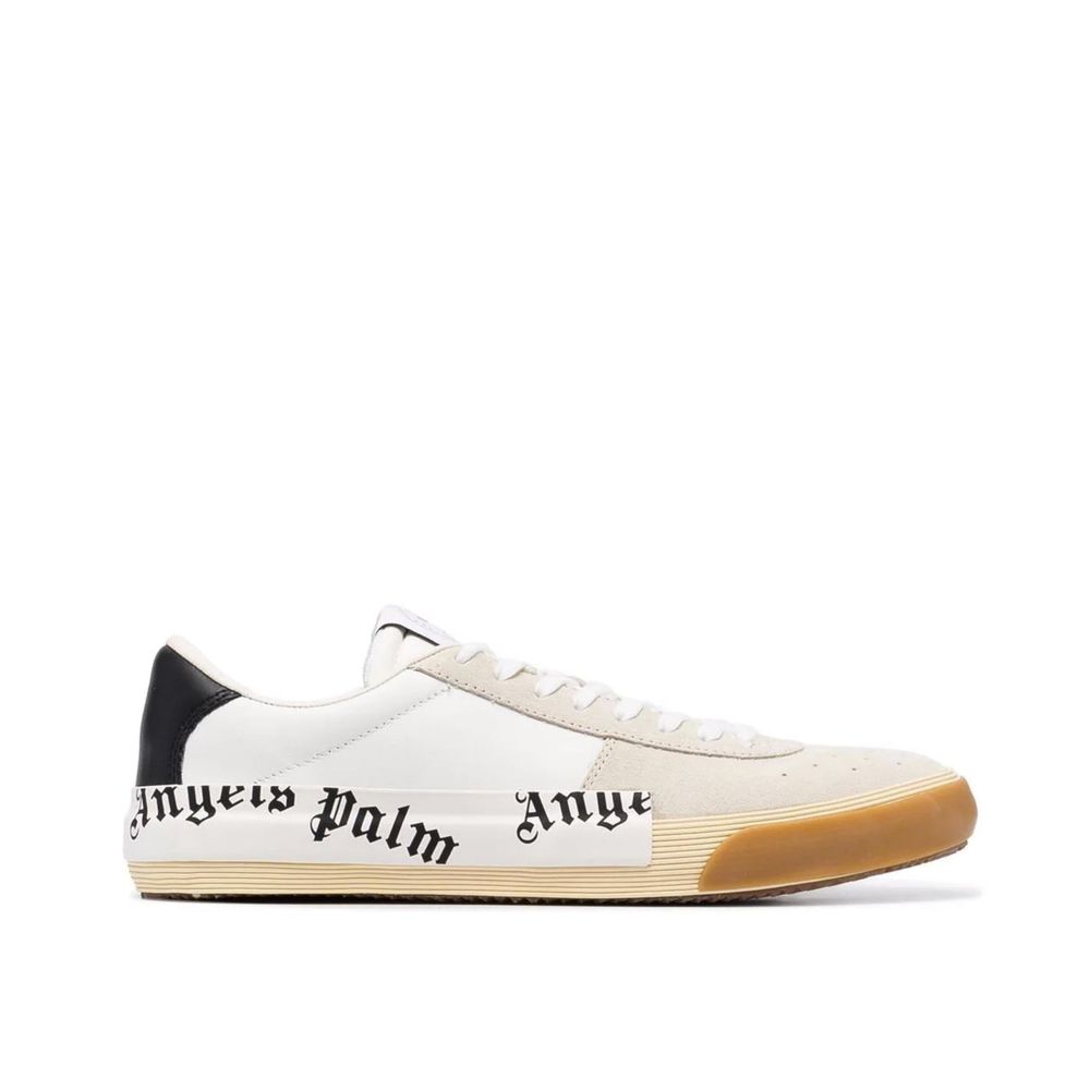 Palm Angels Beige Calfskin Low Top Men's Sneakers