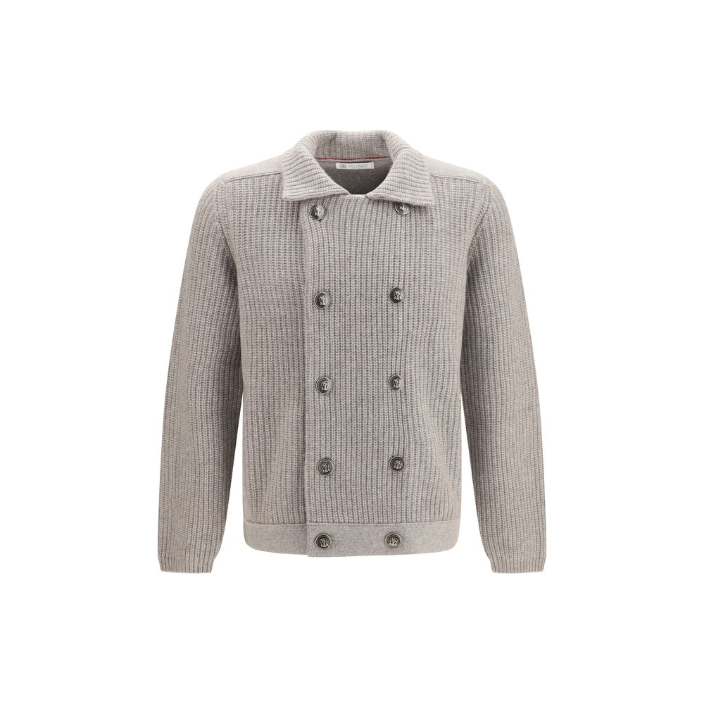 Brunello Cucinelli Gray Cashmere Men's Cardigan