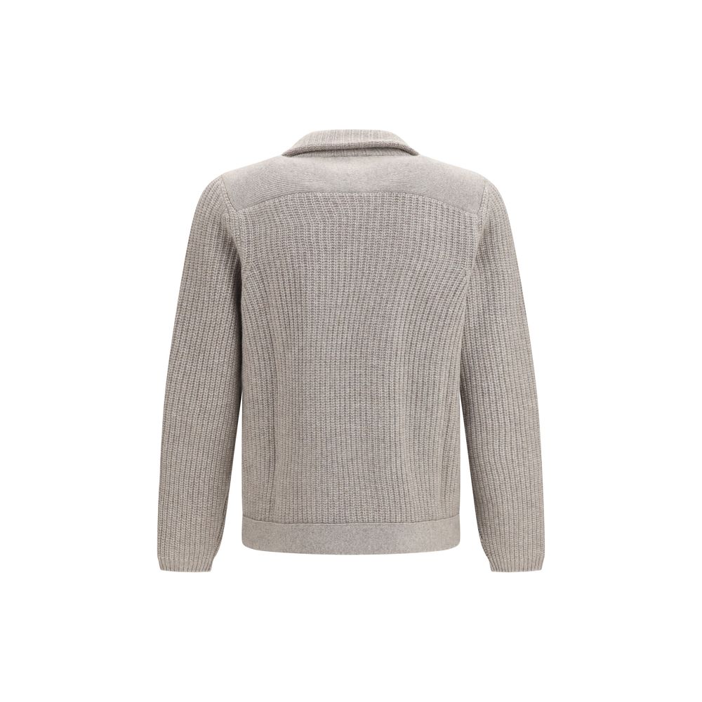 Brunello Cucinelli Gray Cashmere Men's Cardigan