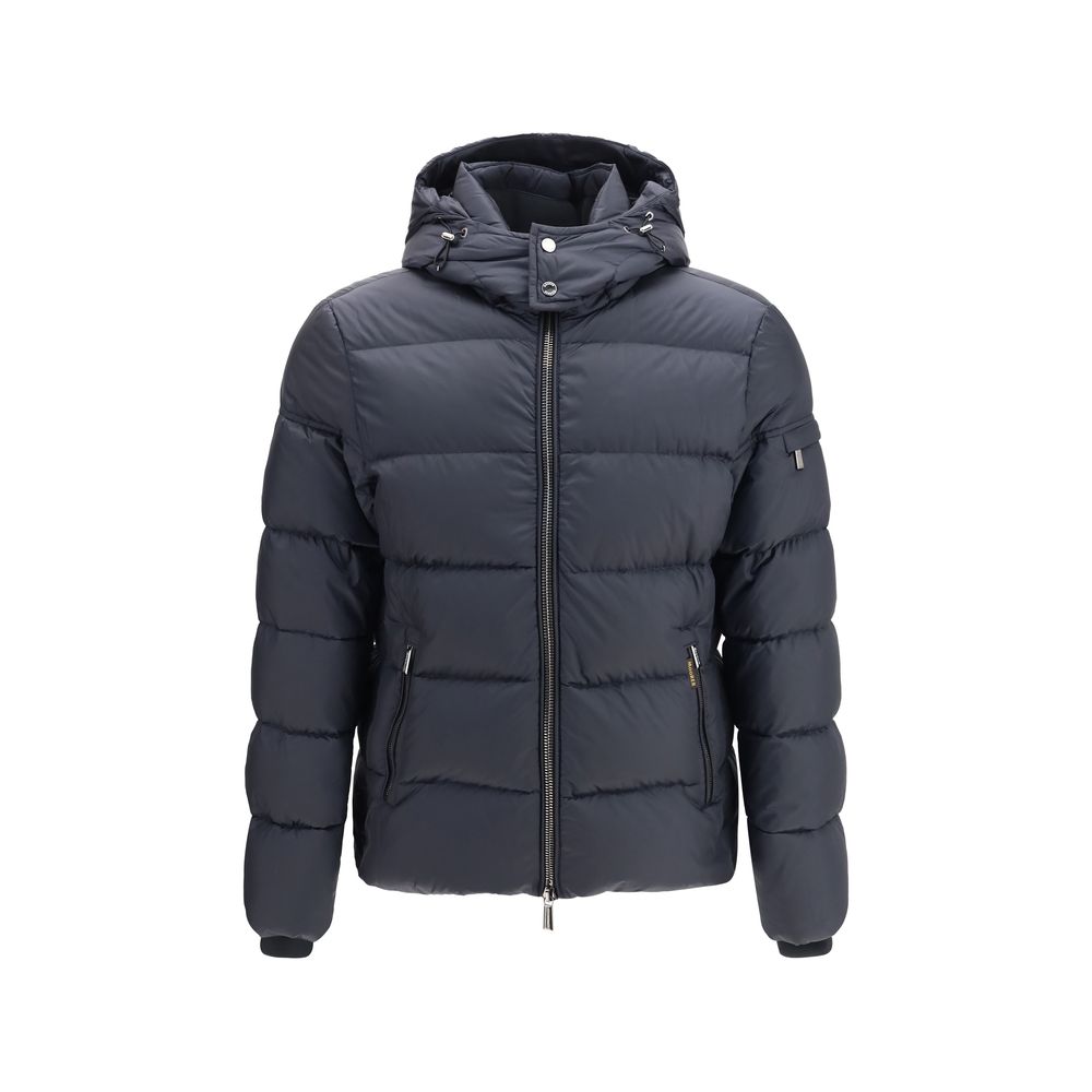 MooRER Blue Polyamide Full-Length Men's Jacket