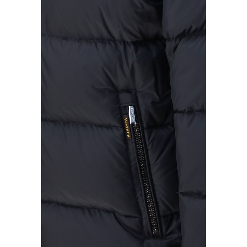 MooRER Blue Polyamide Full-Length Men's Jacket