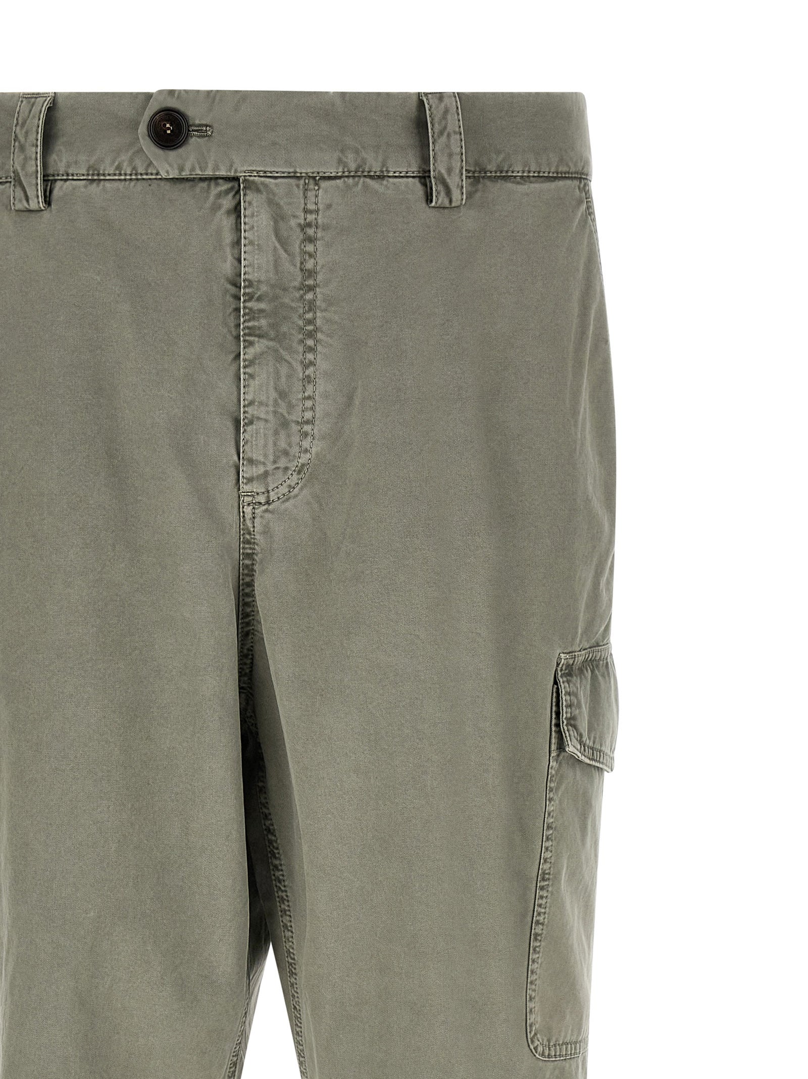 Brunello Cucinelli Bicolor Cotton Cargo Men's Pants