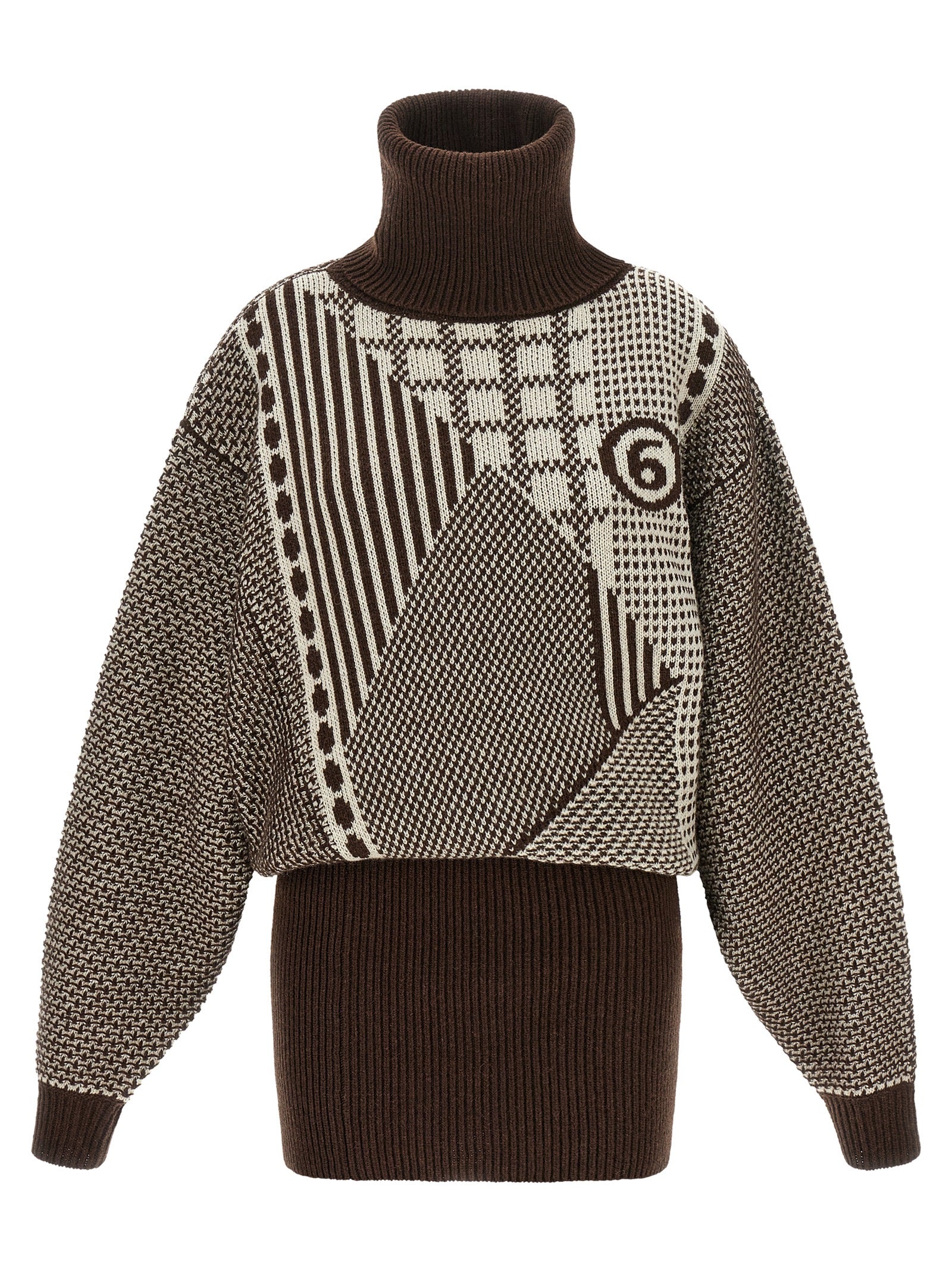 MM6 Maison Margiela Brown Wool Short Women's Dress