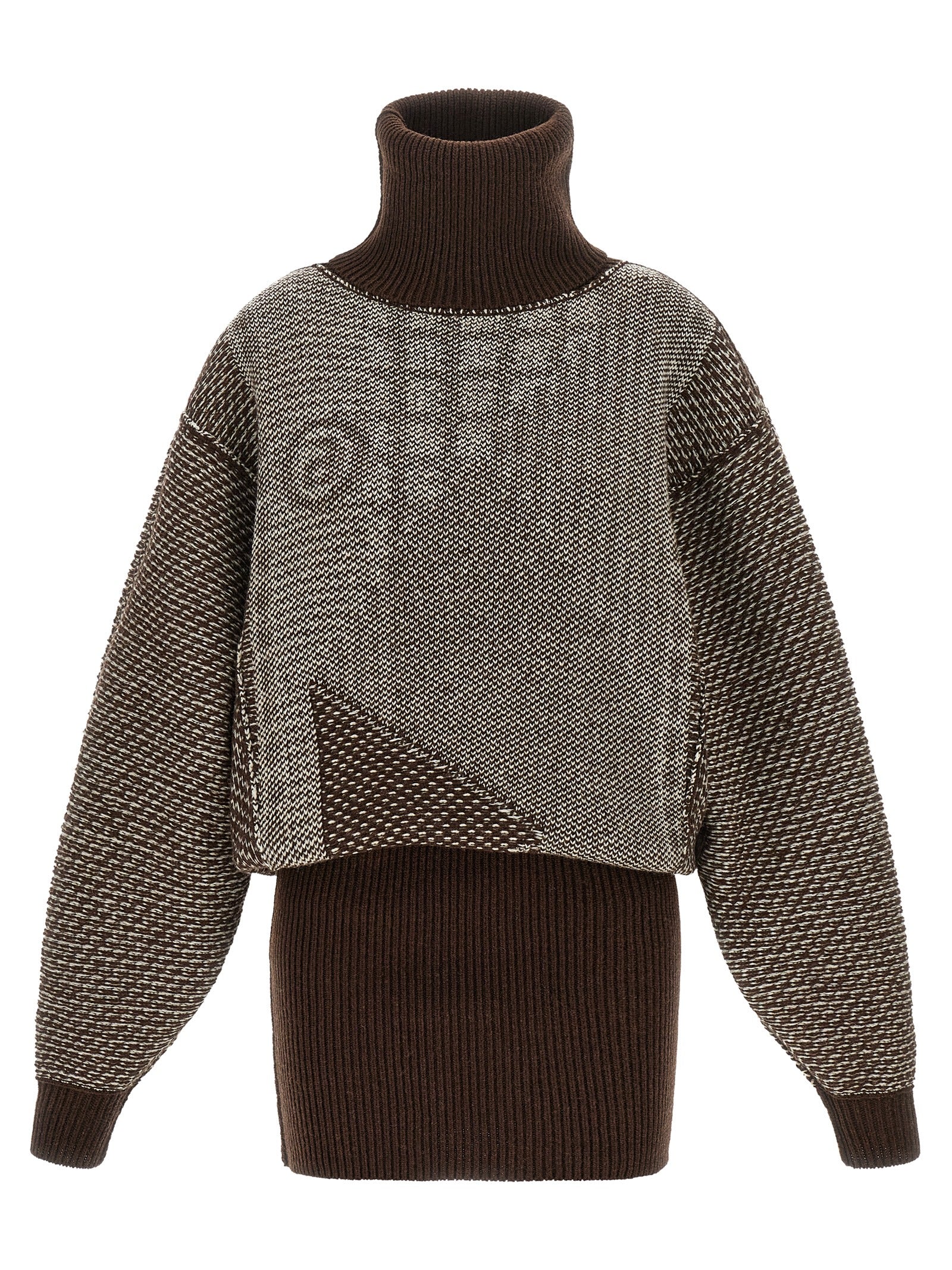 MM6 Maison Margiela Brown Wool Short Women's Dress