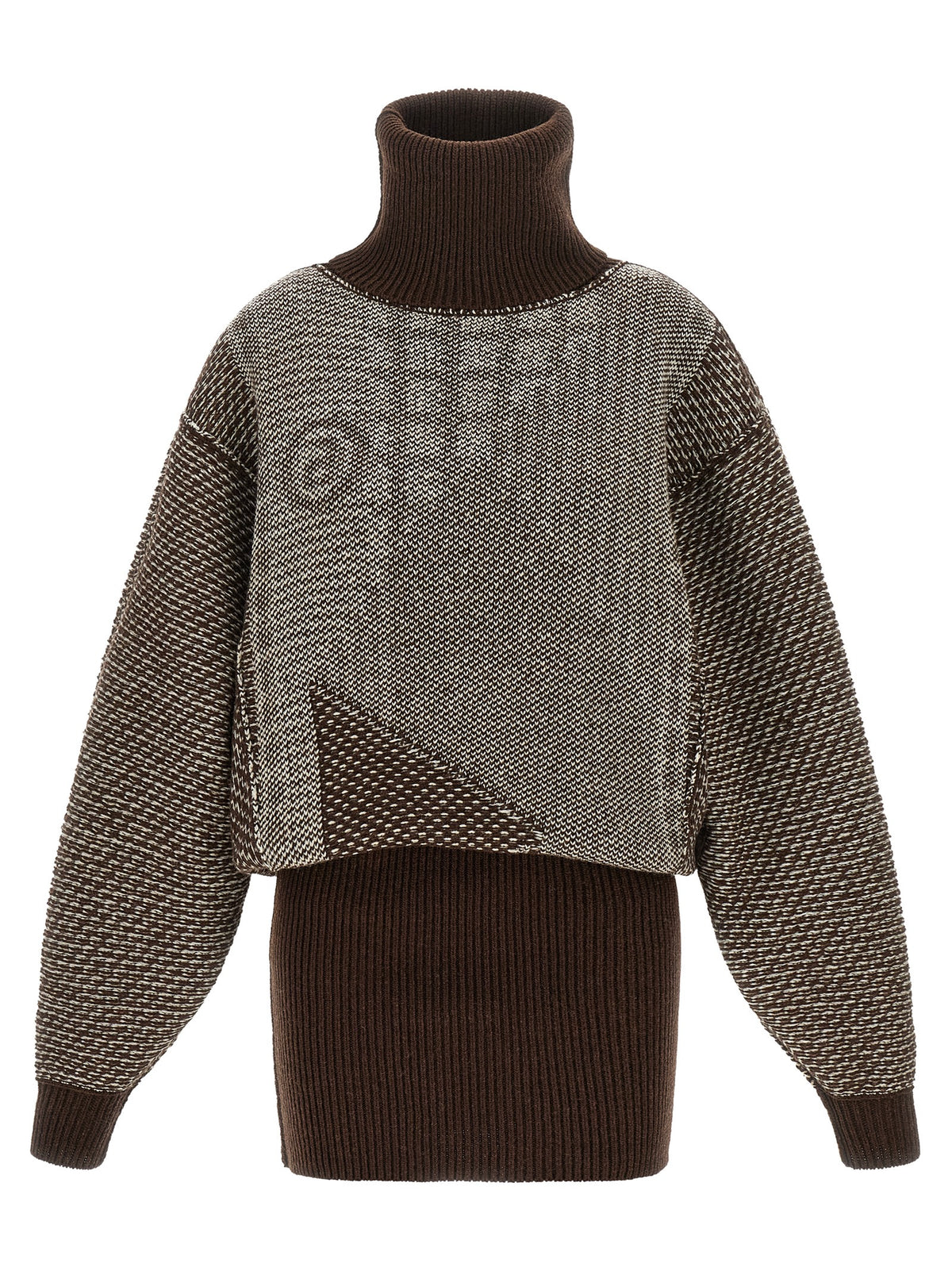 MM6 Maison Margiela Brown Wool Short Women's Dress