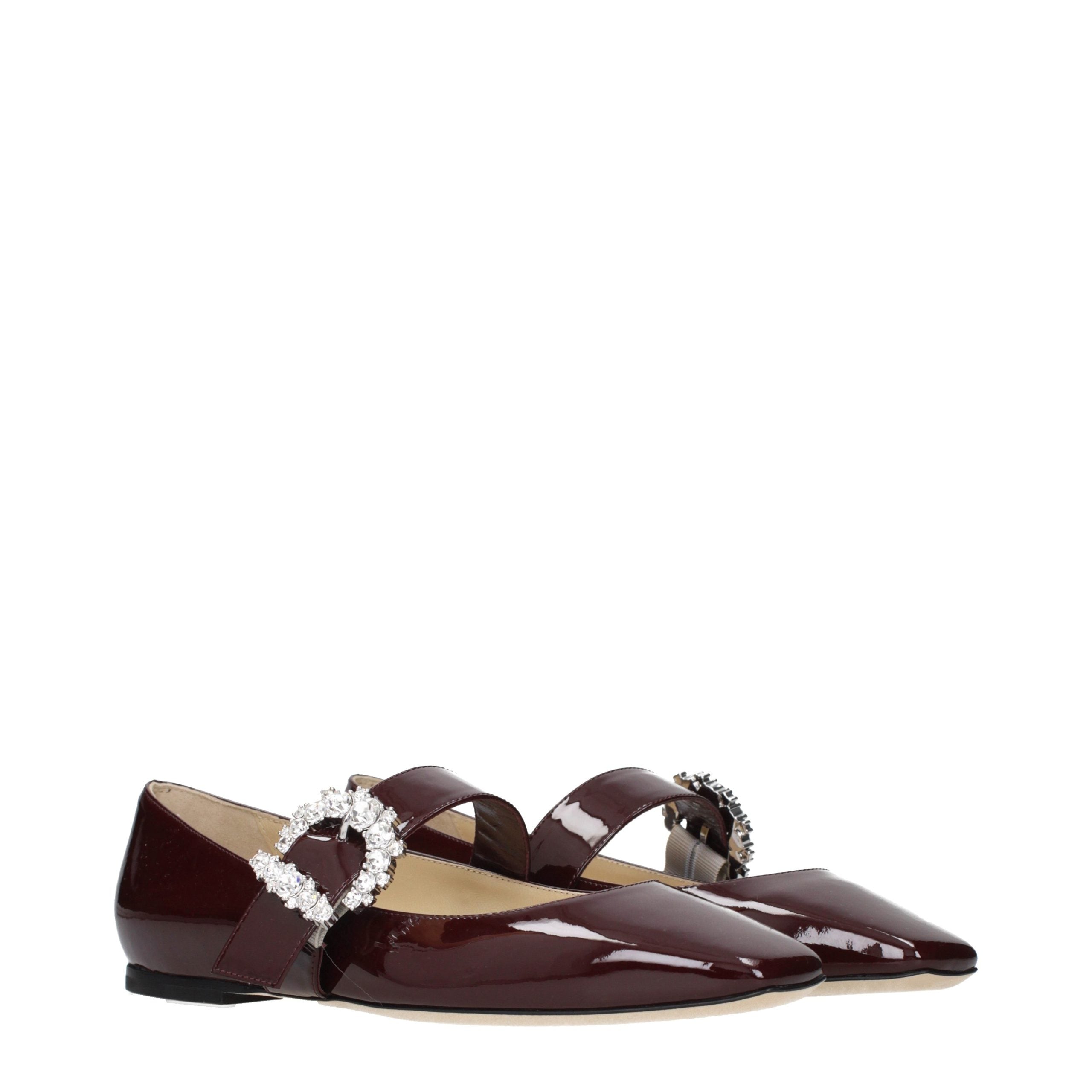 Jimmy Choo Red Leather Ballet Women's Flats
