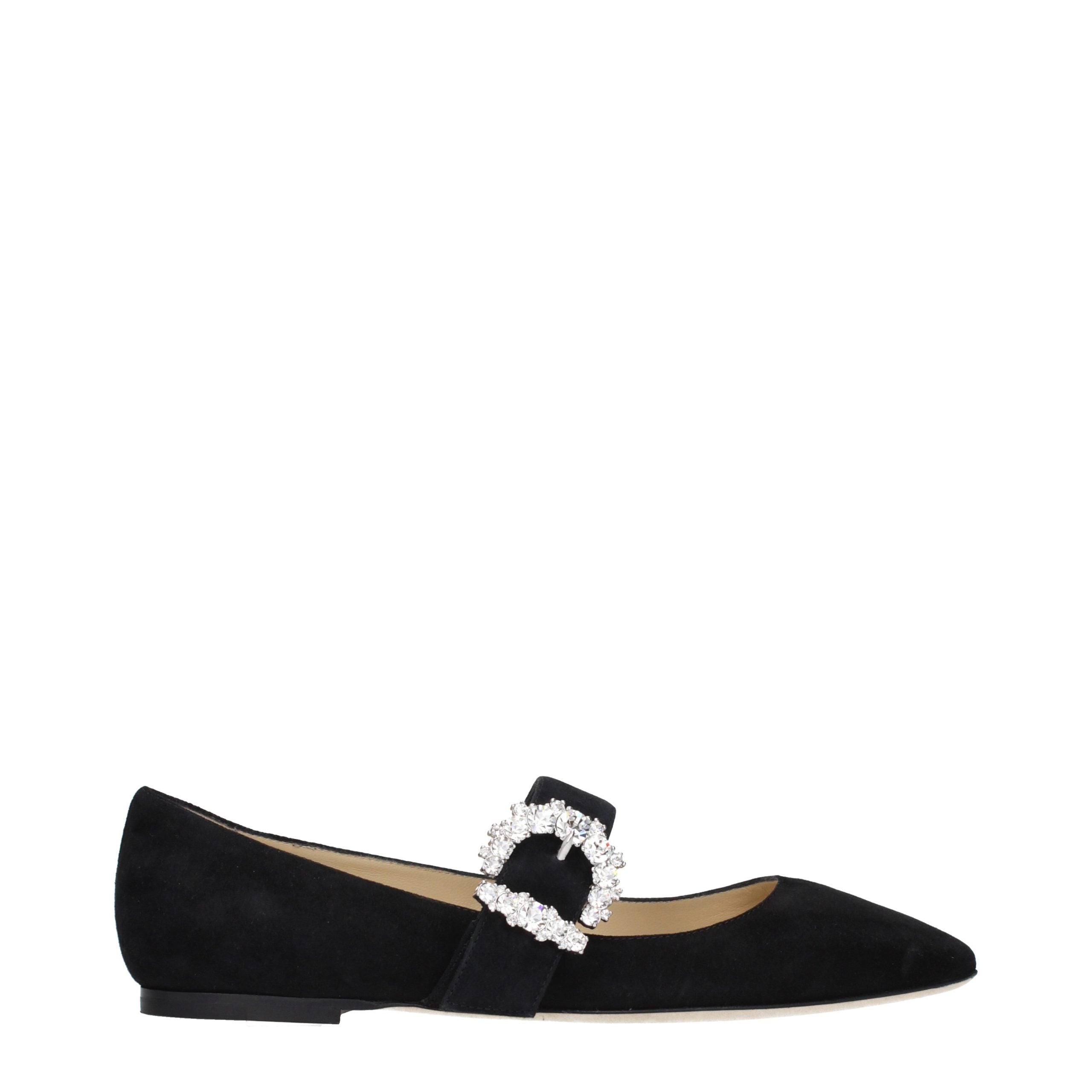 Jimmy Choo Black Leather Ballet Women's Flats
