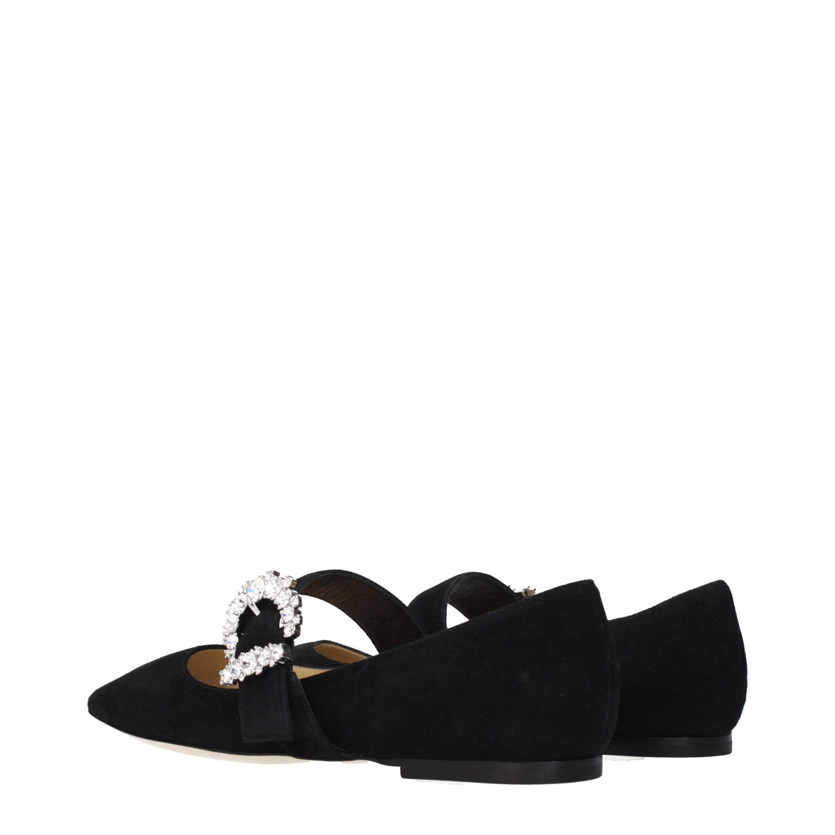 Jimmy Choo Black Leather Ballet Women's Flats